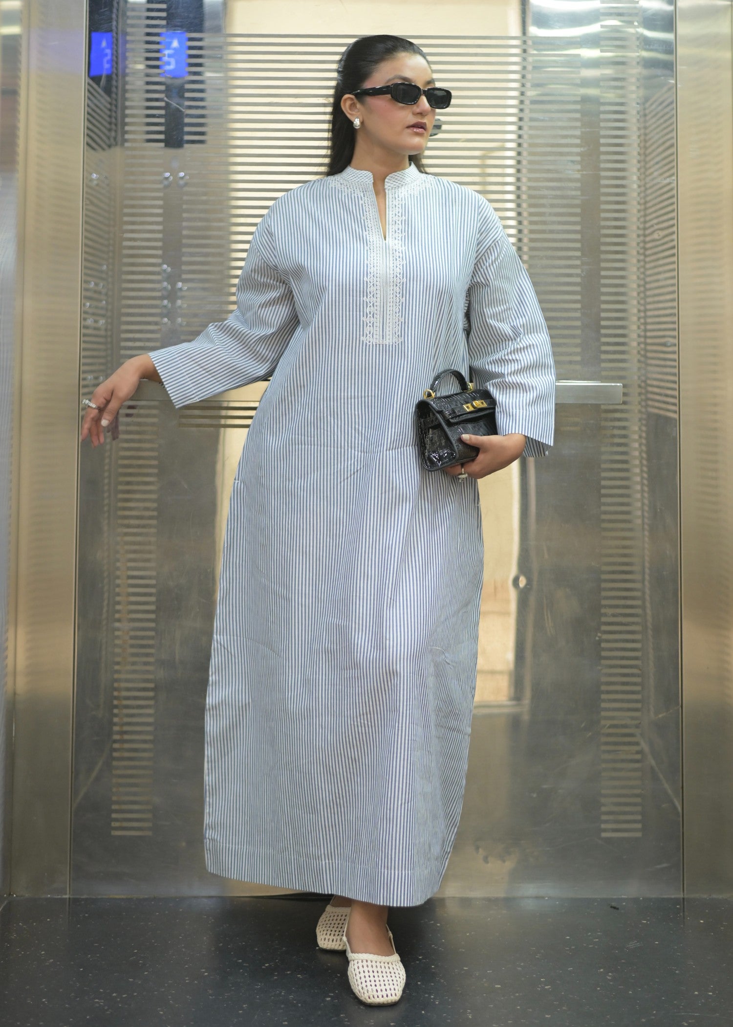 cotton Kaftan in White