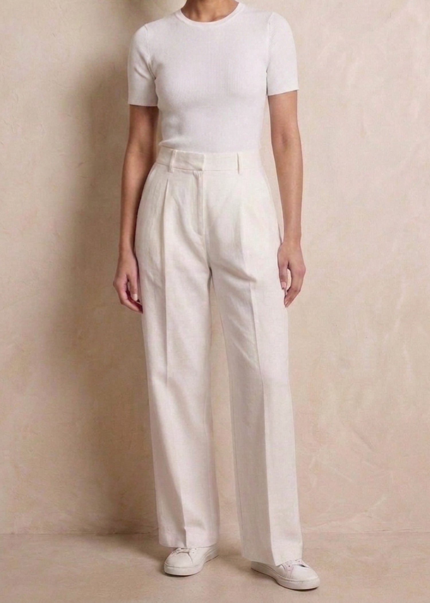 cotton Pants in Lynx white