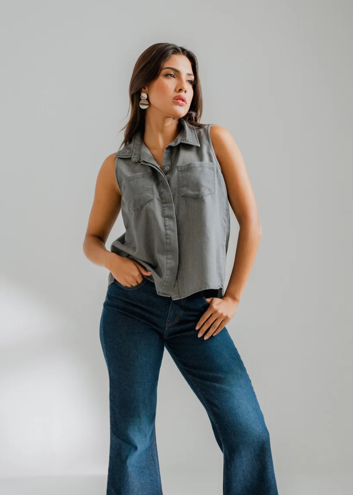 cotton Top in Grey