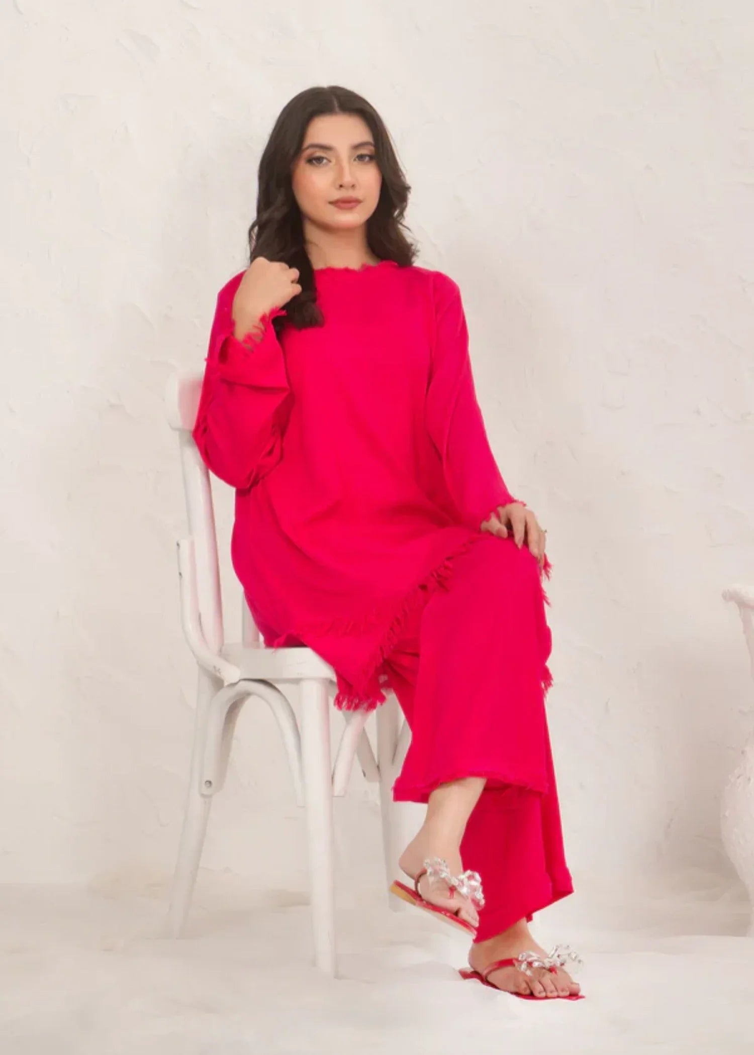 irish linen Co Ord Sets in Hot pink