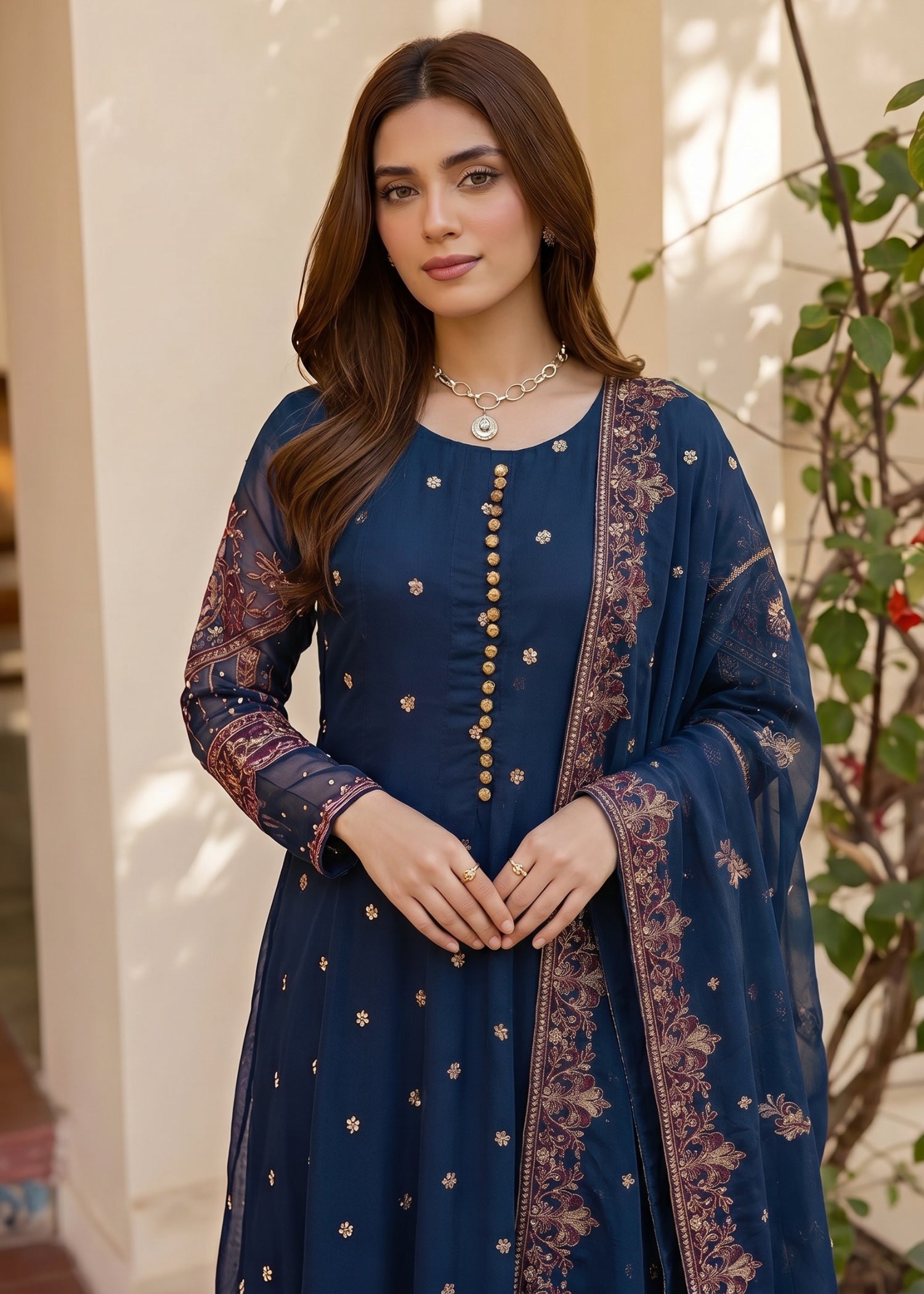 chiffon Maxi in Cobalt blue