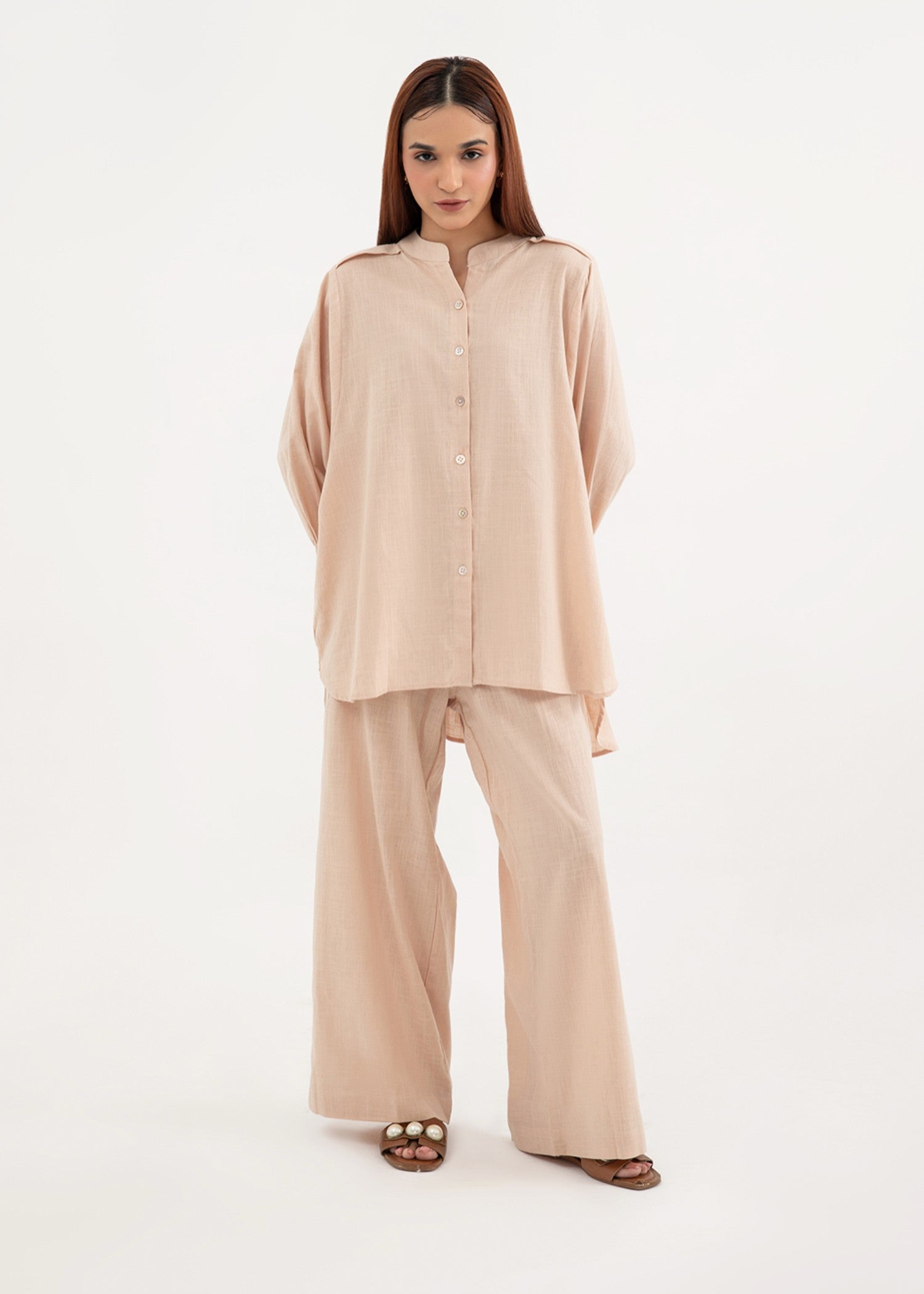 cotton Co Ord Sets in Sand brown