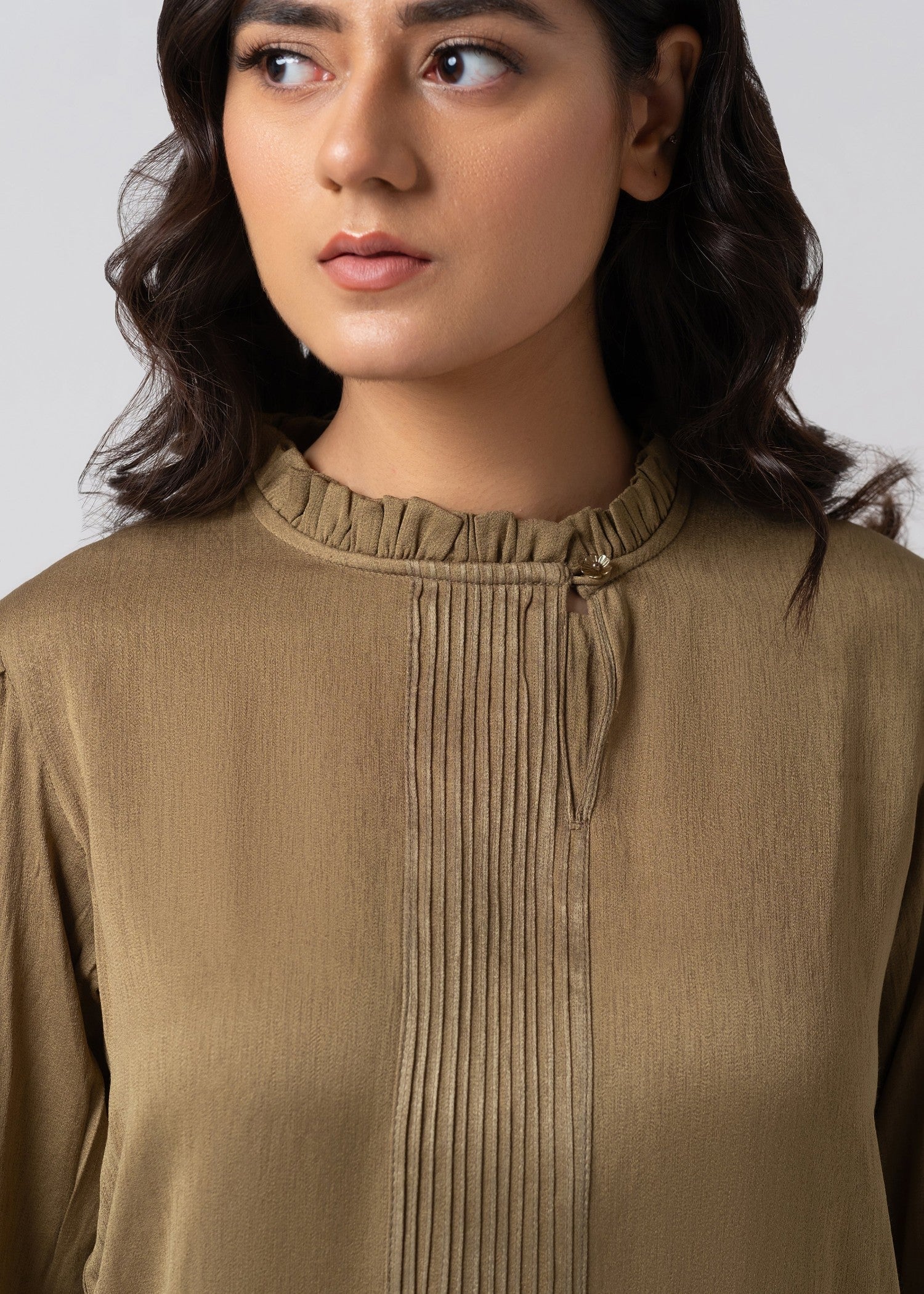 cotton silk Top in Brown