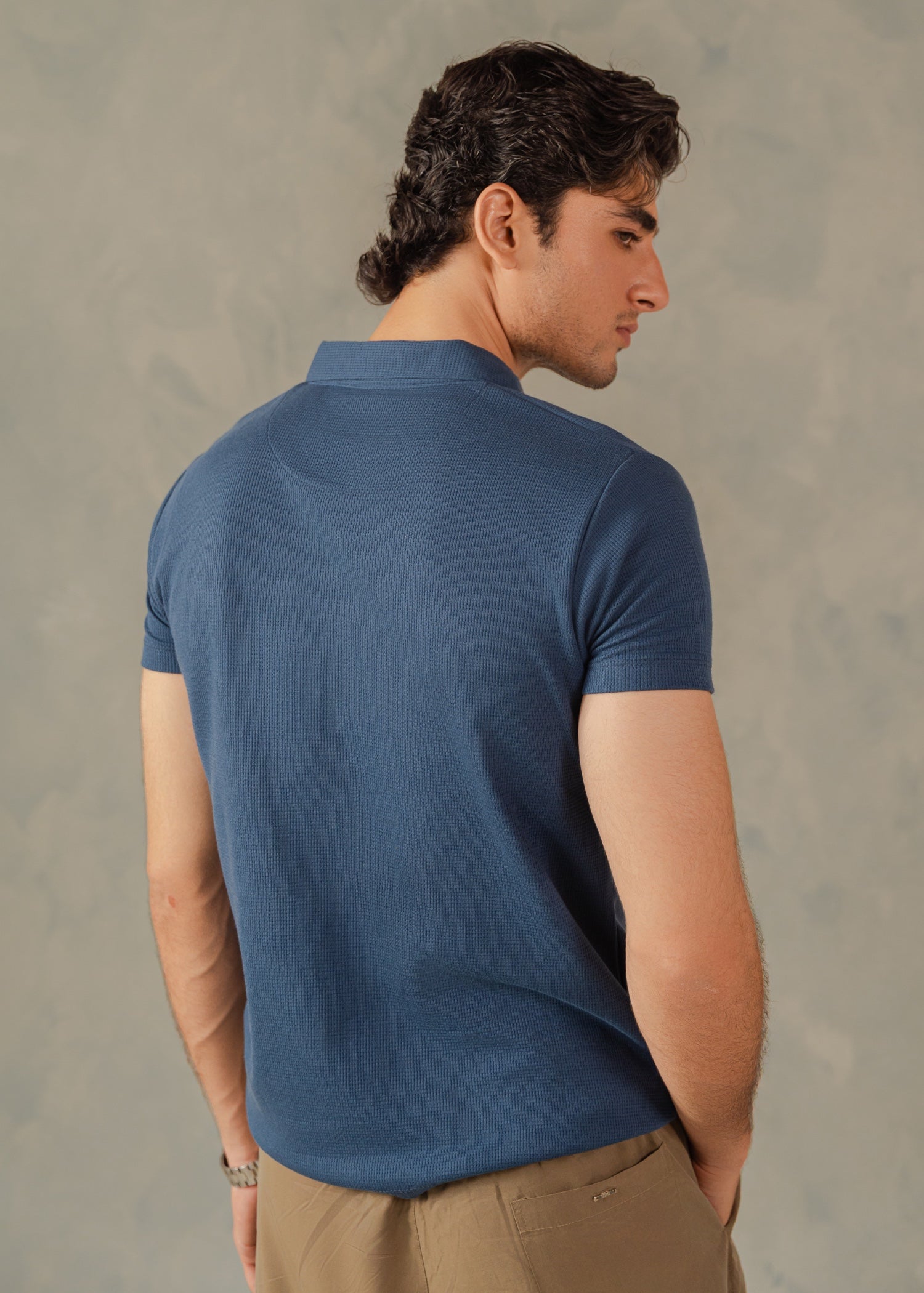 cotton Polo Shirt in Yale blue