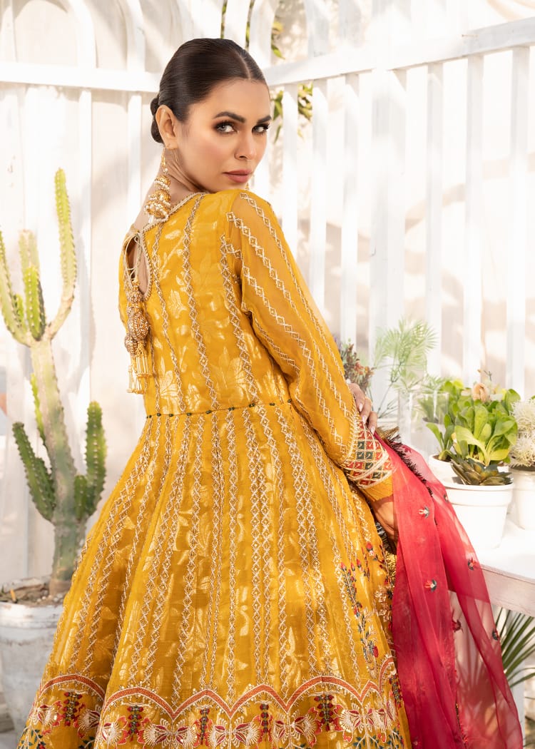 organza Unstitched in Yellow