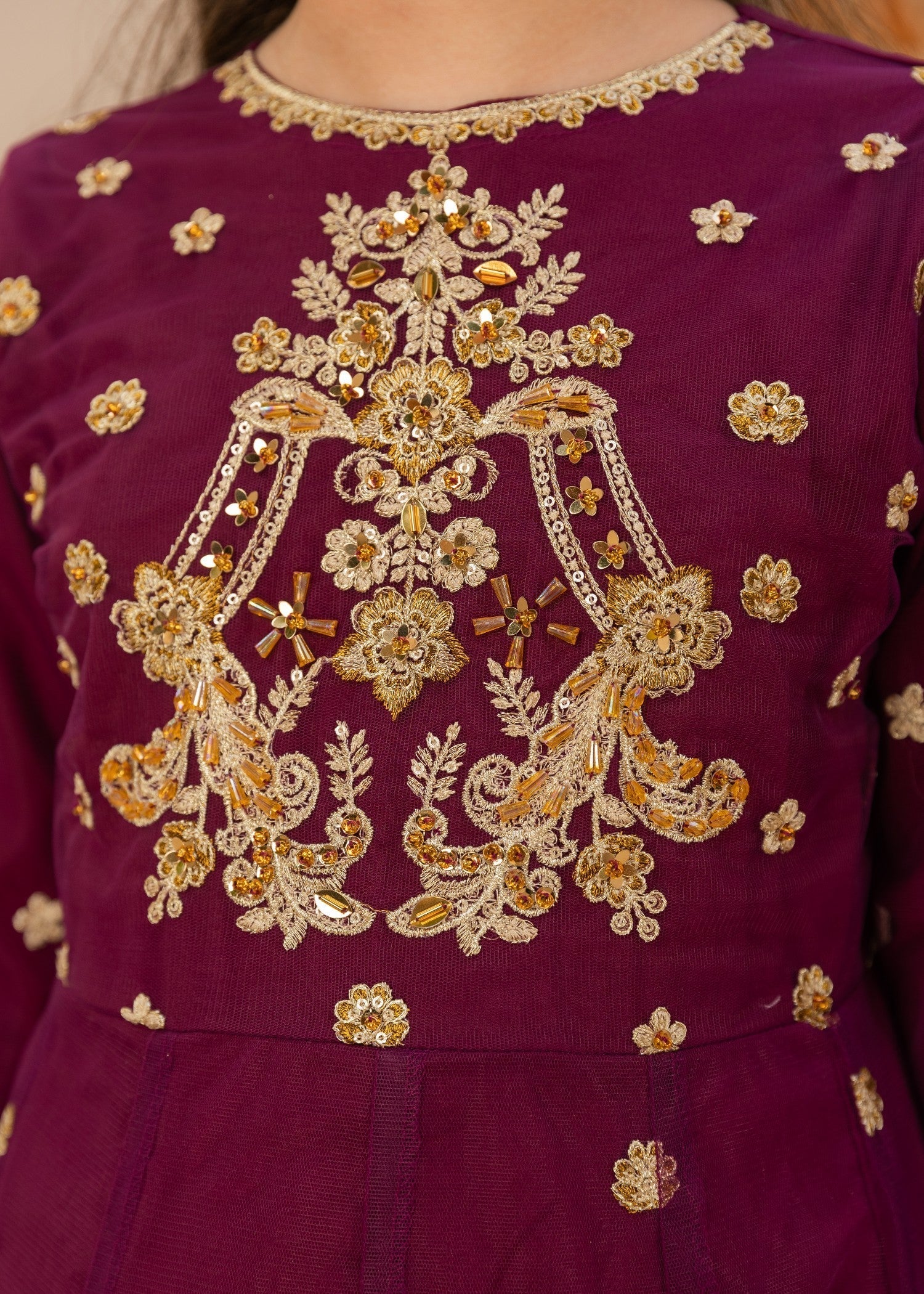 net Pishwas in Purple