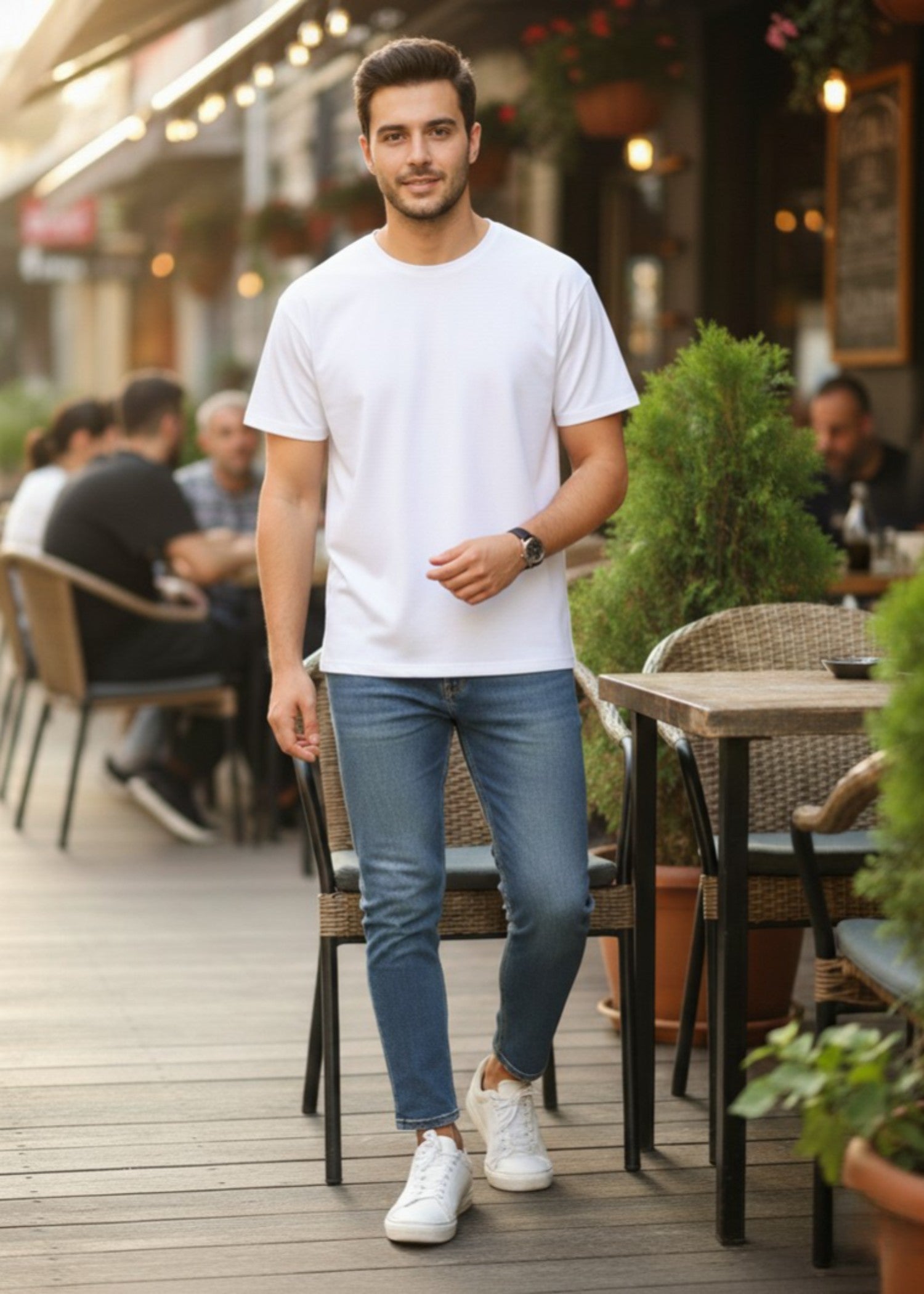 polycotton T Shirt in White