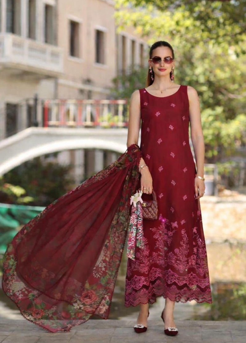 Noor Eid Luxe Printskhaas Lawn – D1 - A - Ruby