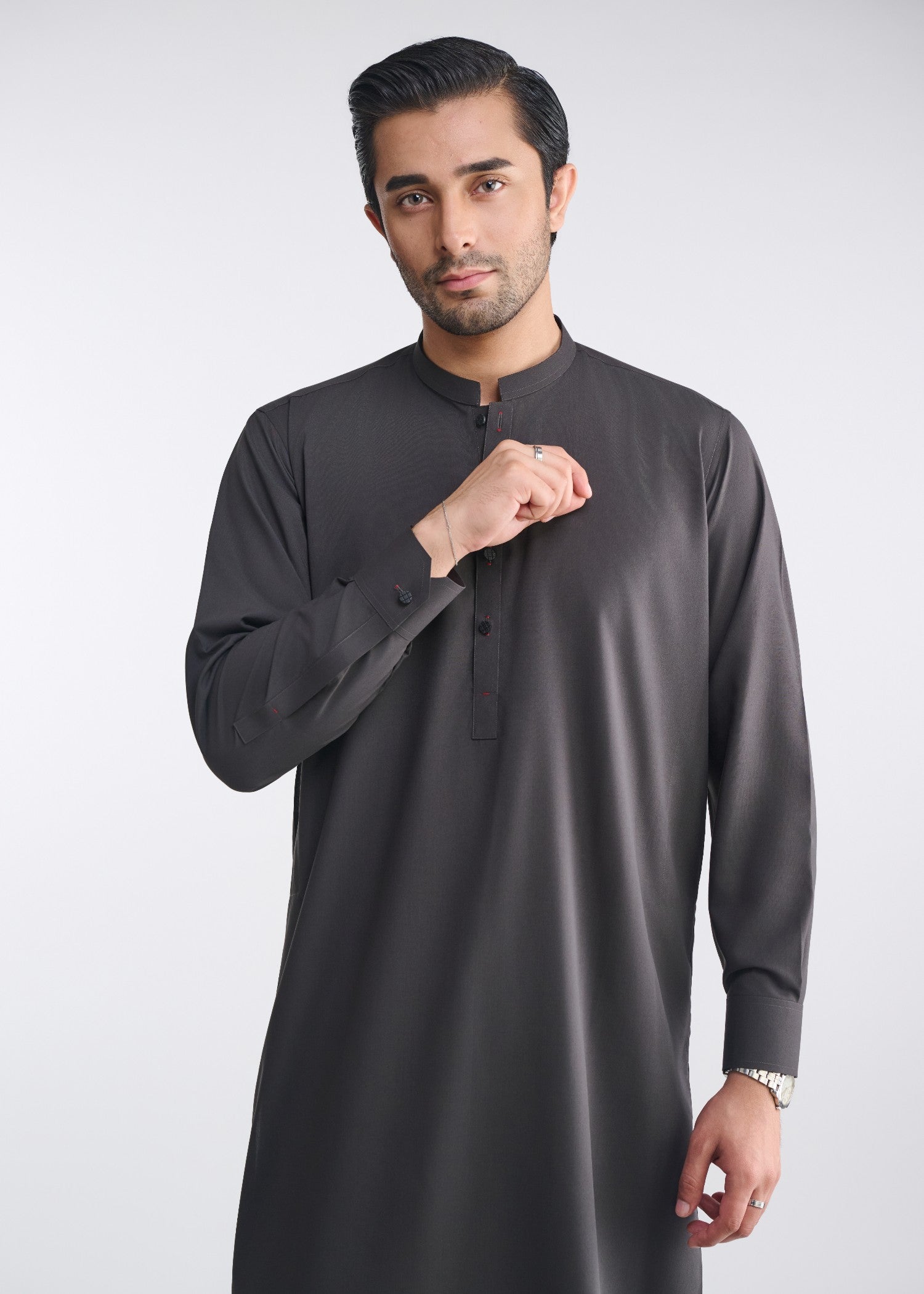 cotton Shalwar Kameez in Charcoal