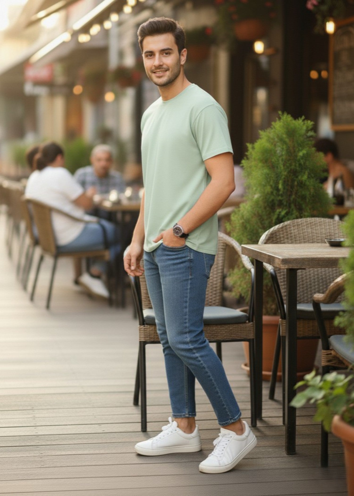 polycotton T Shirt in Mint green