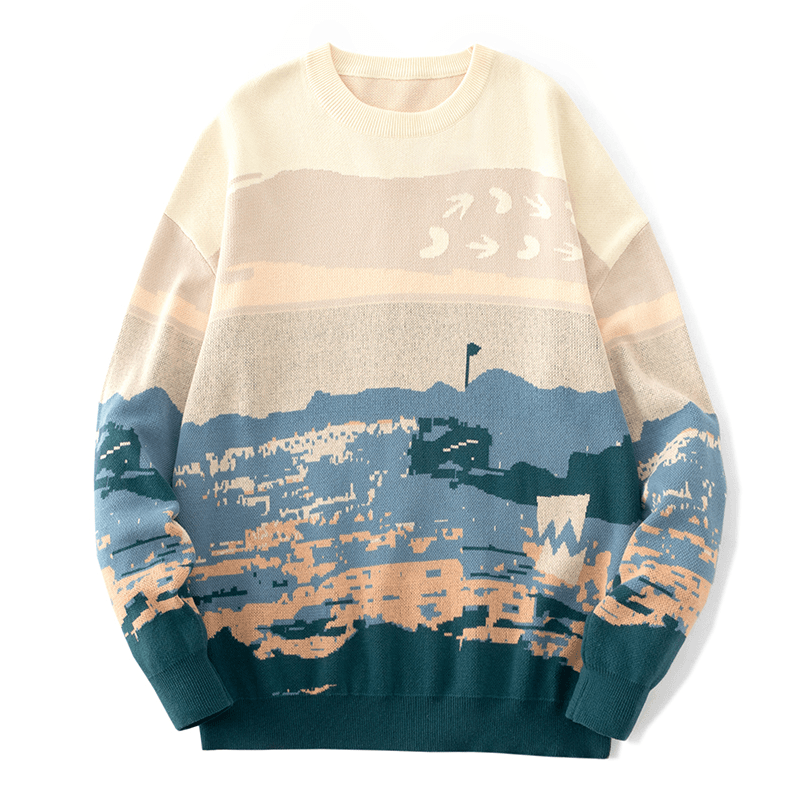 Fashionable and Simple Men'S Loose Warm Sweater