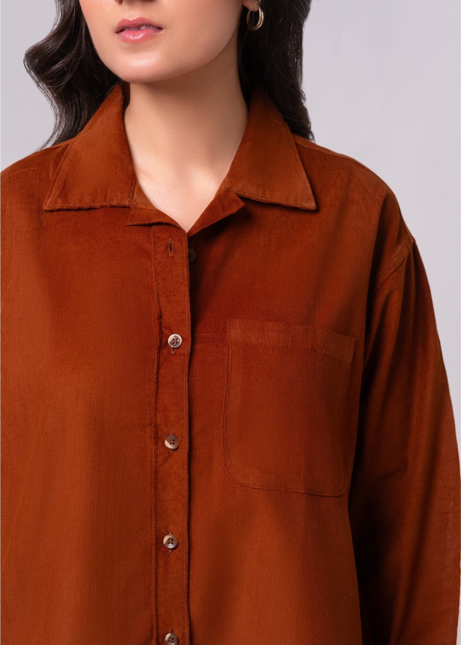 corduroy Top in Brown
