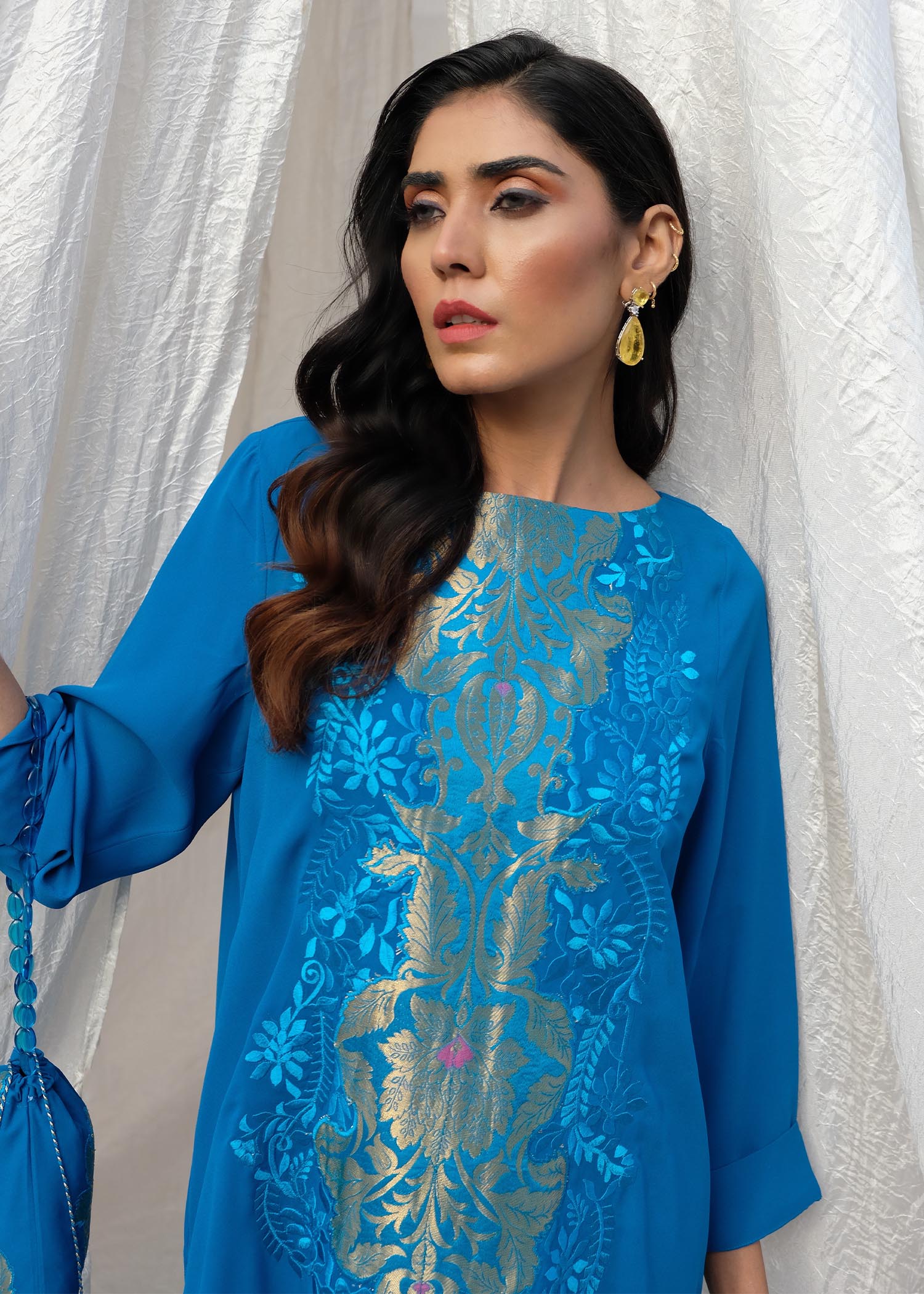 georgette Kurta Set in Blue