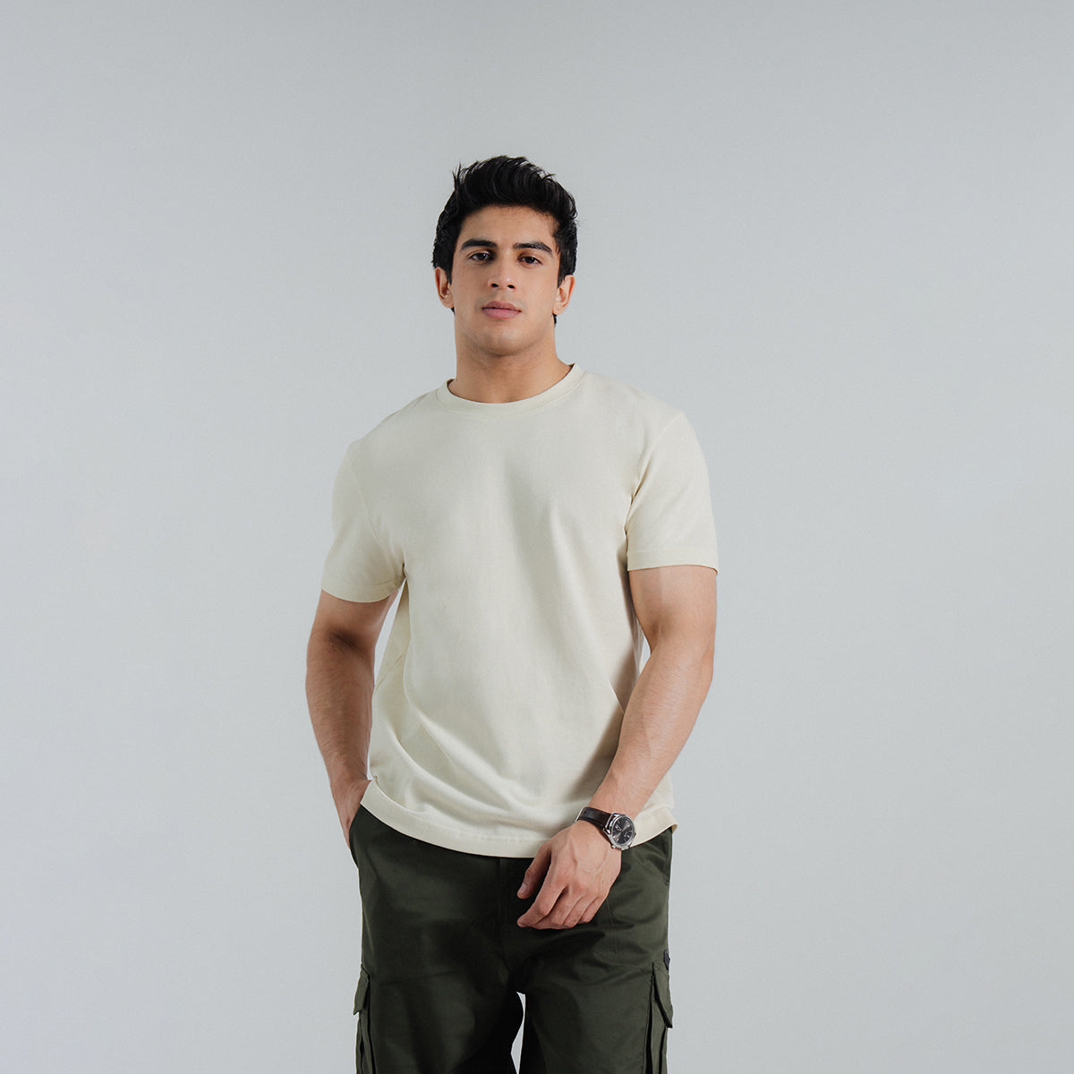 zari cotton T Shirt in Off-white
