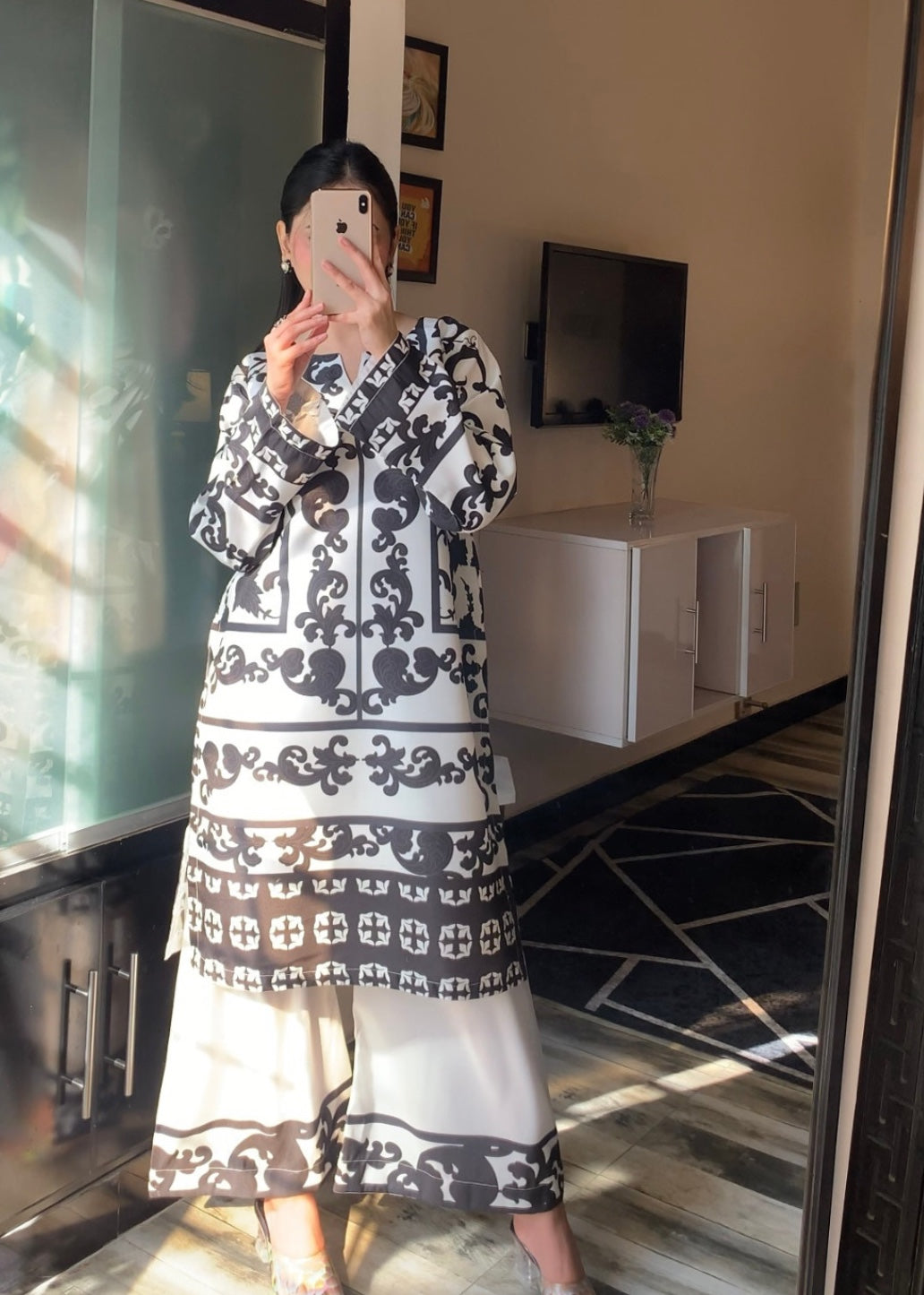slub cambric Co Ord Sets in White