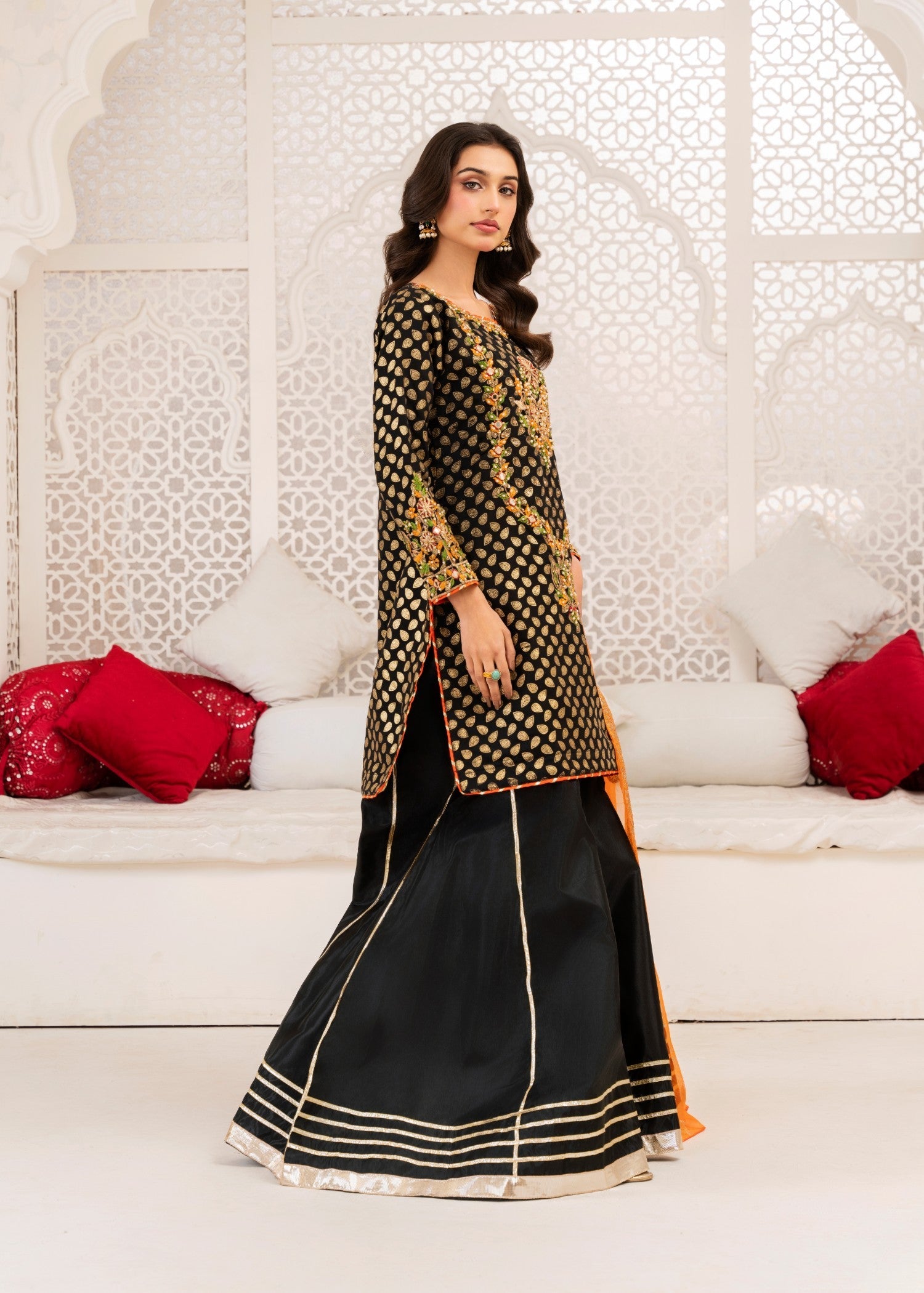 chiffon Sharara in Black