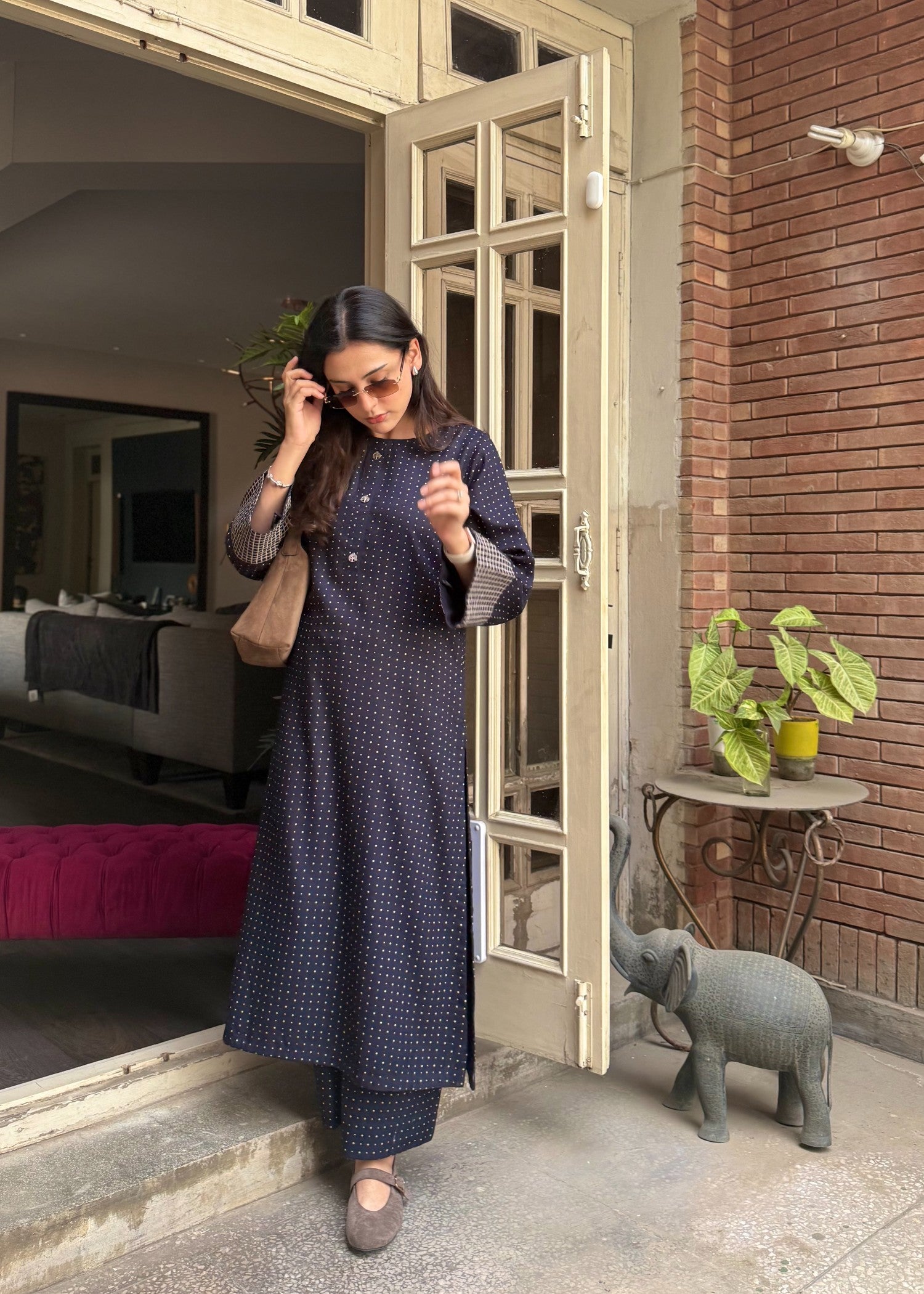 cotton Co Ord Sets in Navy blue