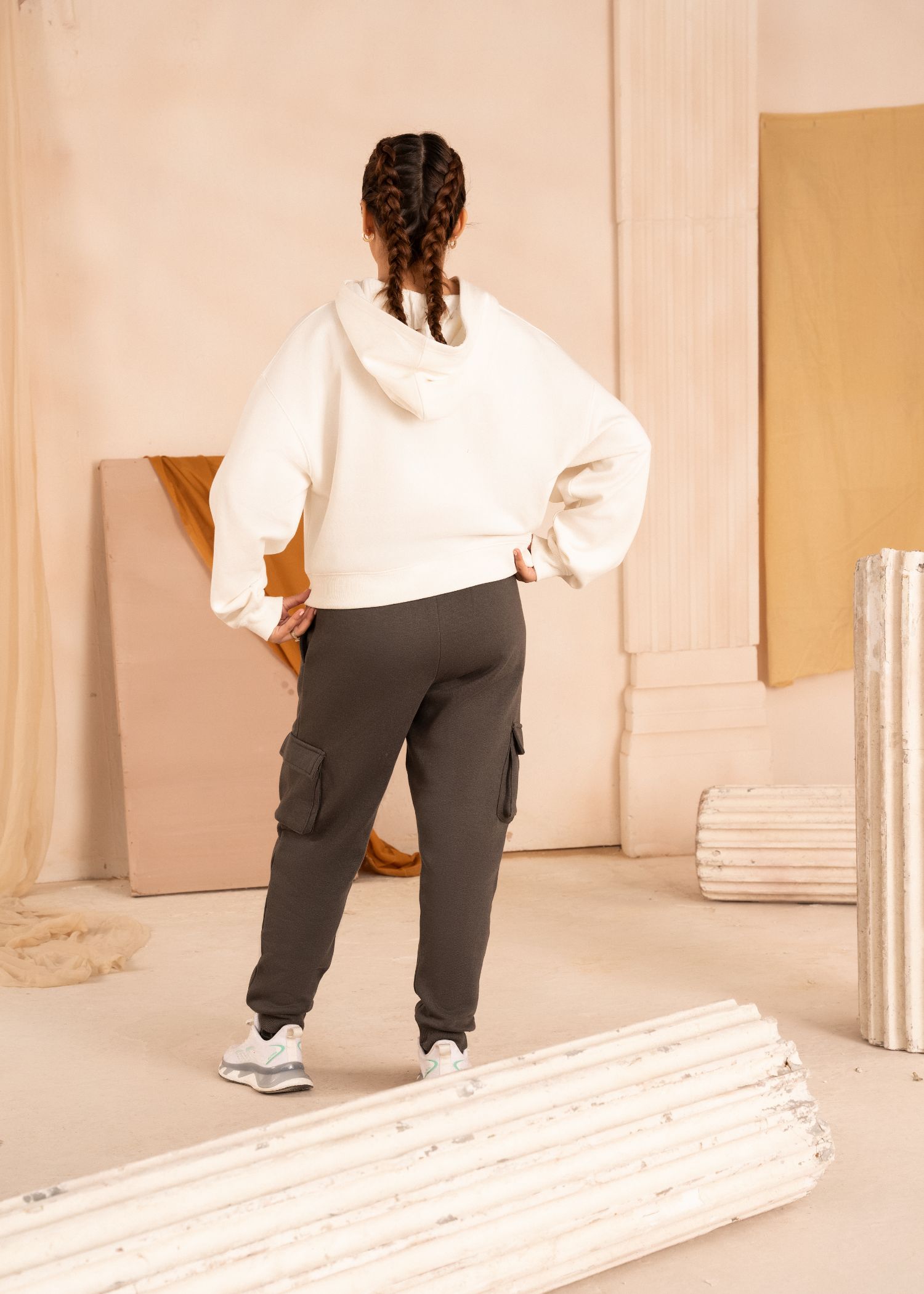 fleece Hoodie in White