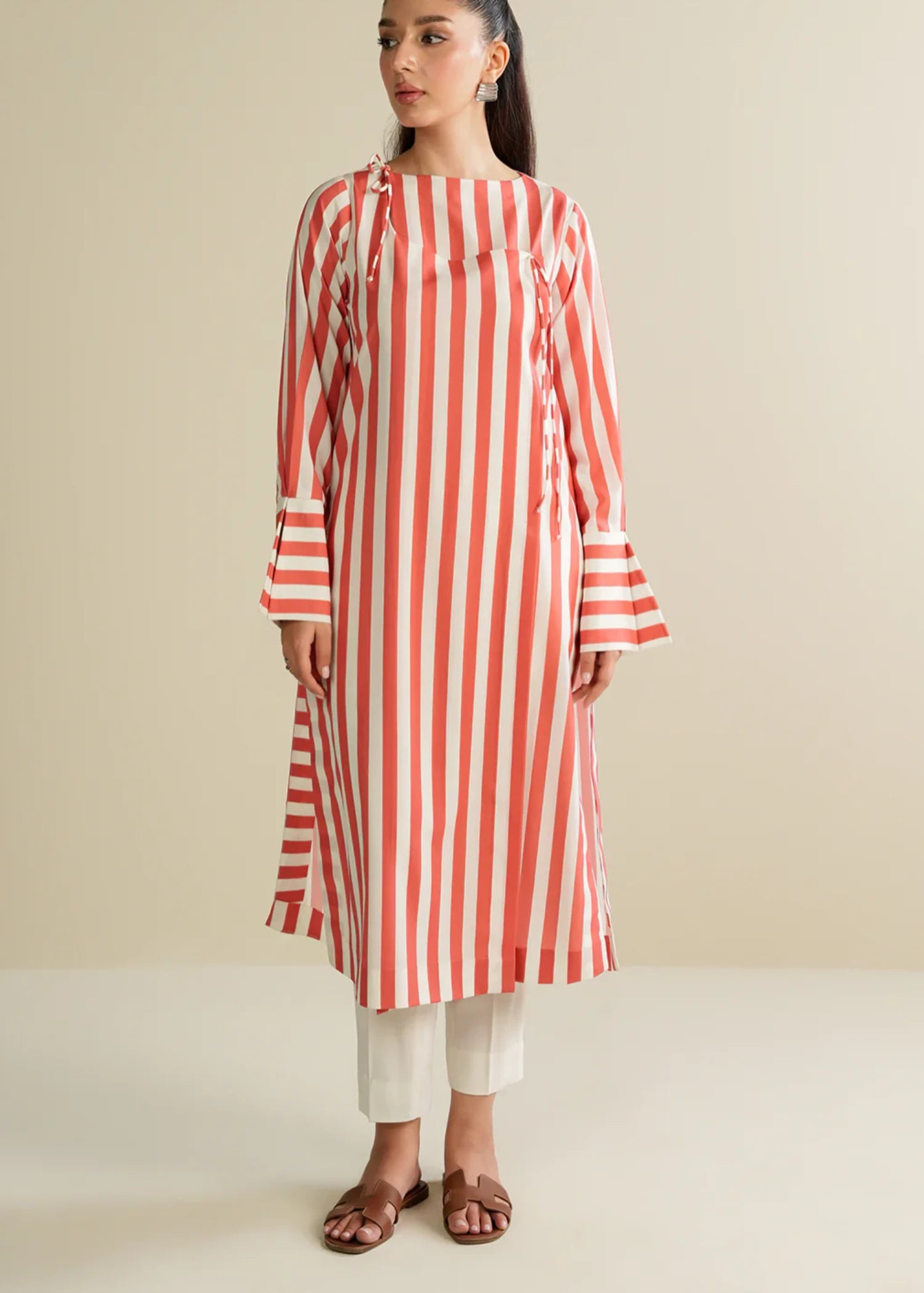 crepe Kurti in Orange