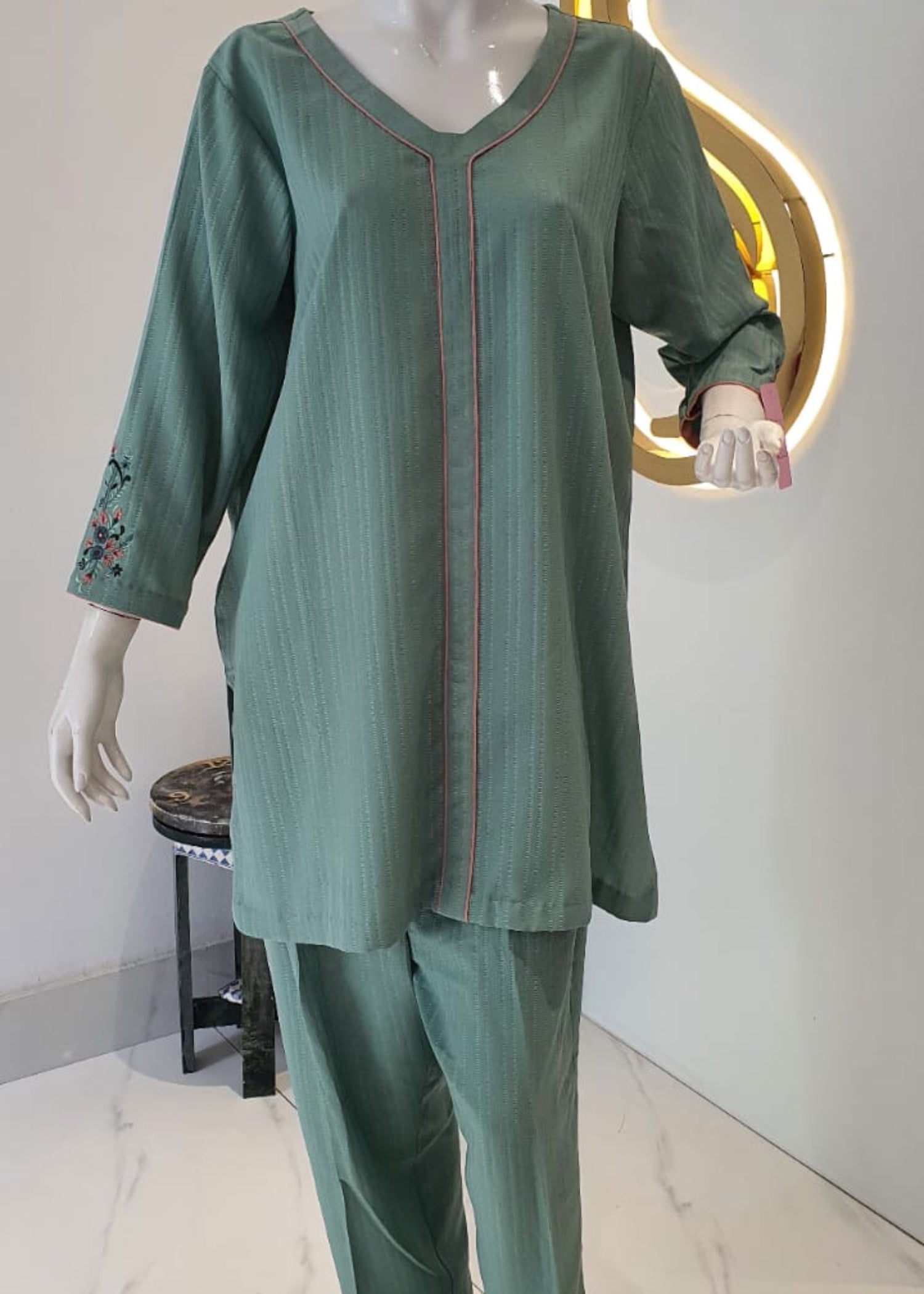 textured wash & wear Co Ord Sets in Sea green