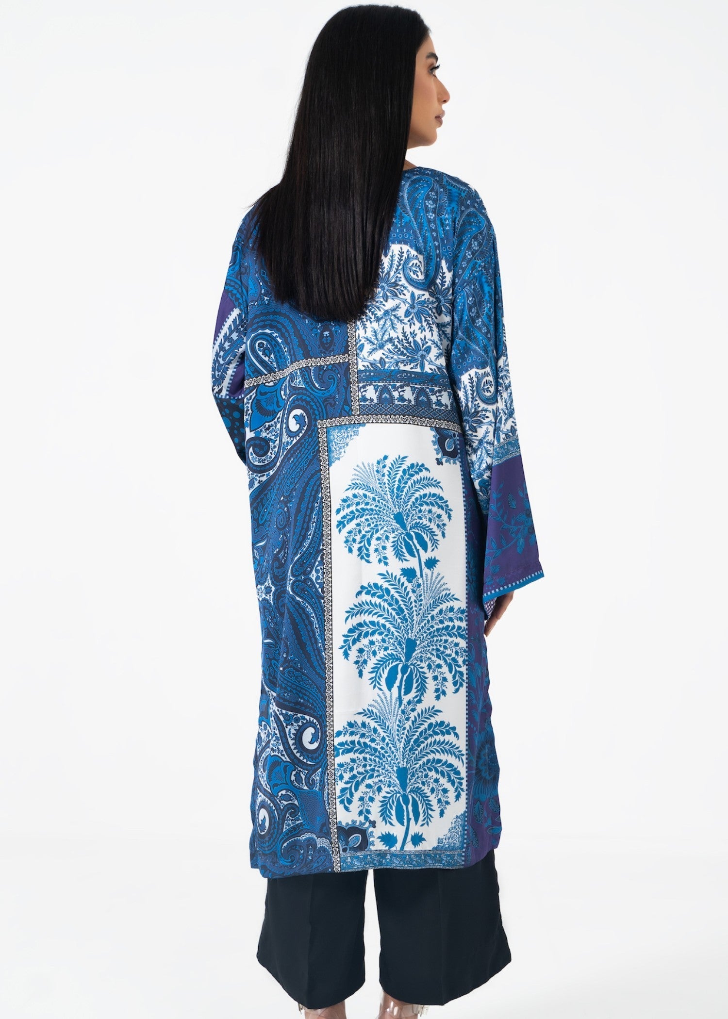 satin silk Kurti in Blue