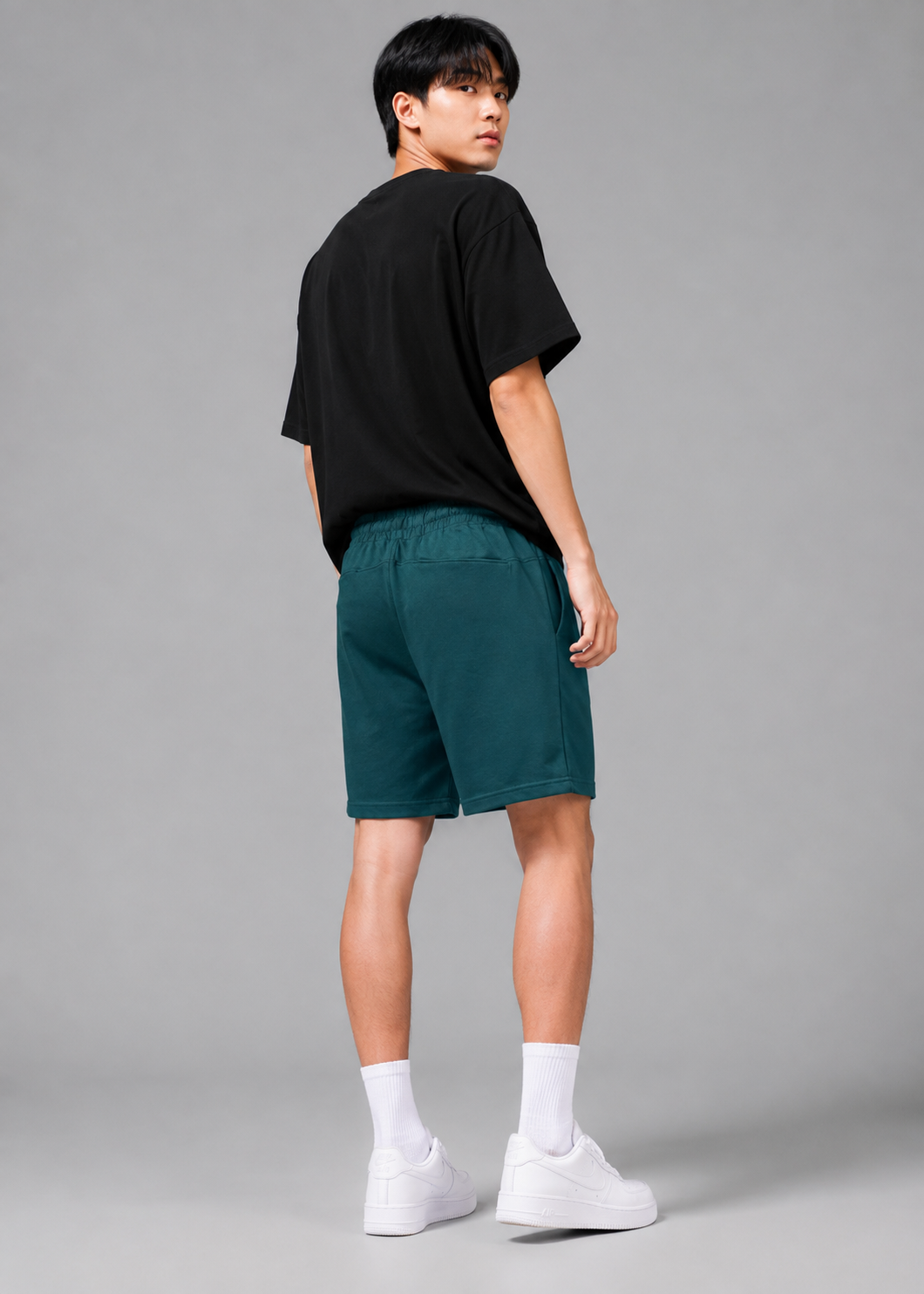 french terry Shorts in Bottle green