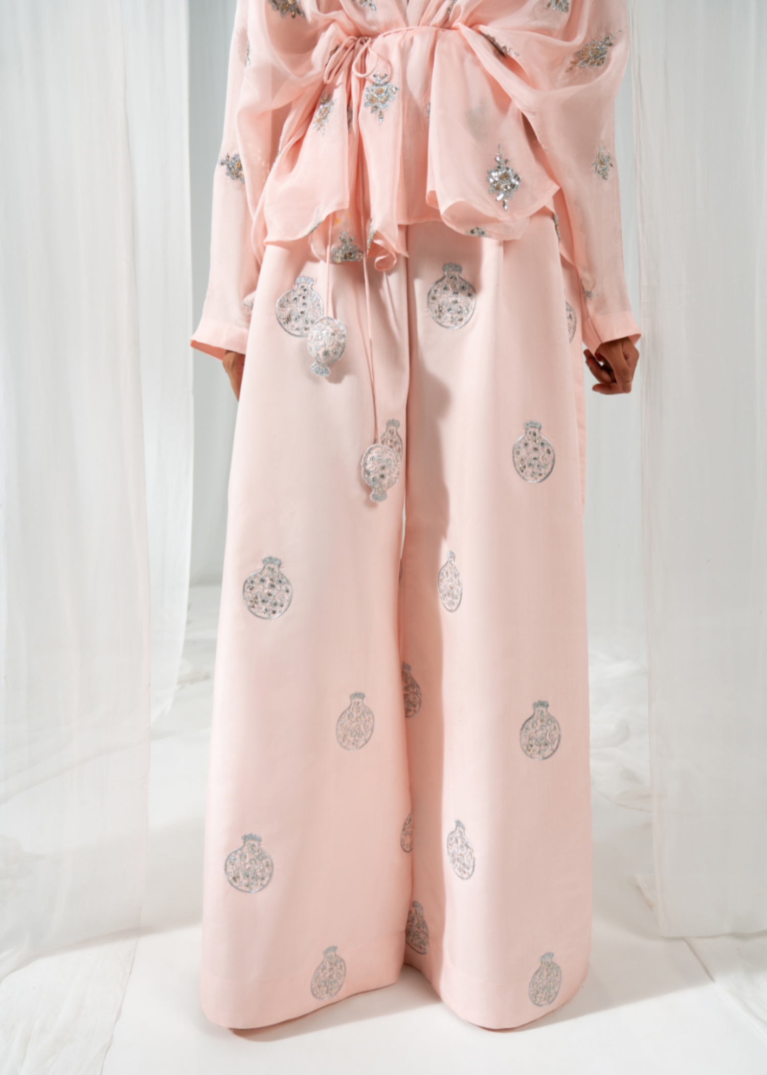 medium silk Co Ord Sets in Baby pink