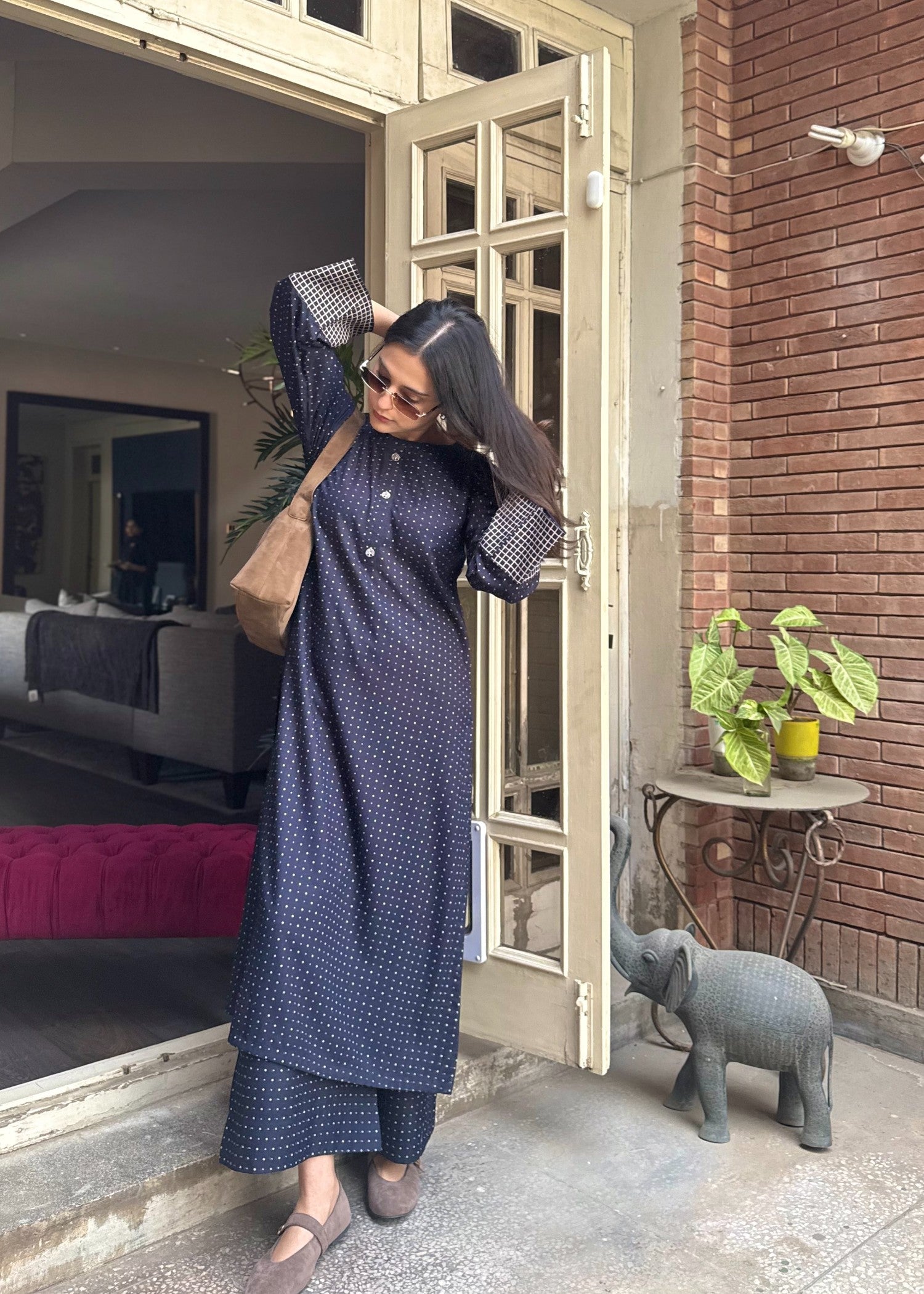 cotton Co Ord Sets in Navy blue