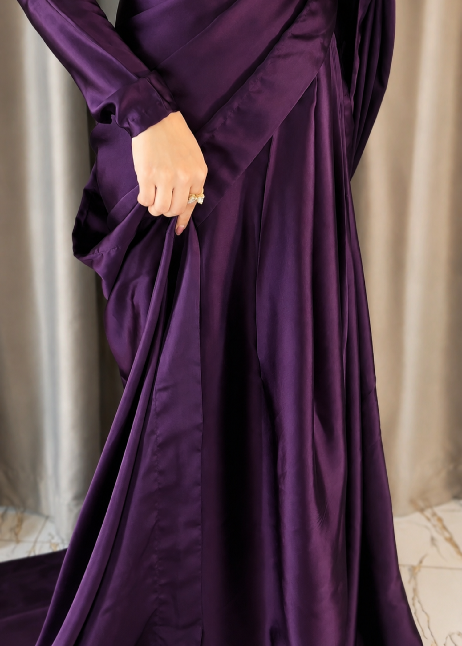 silk Saree in Plum purple