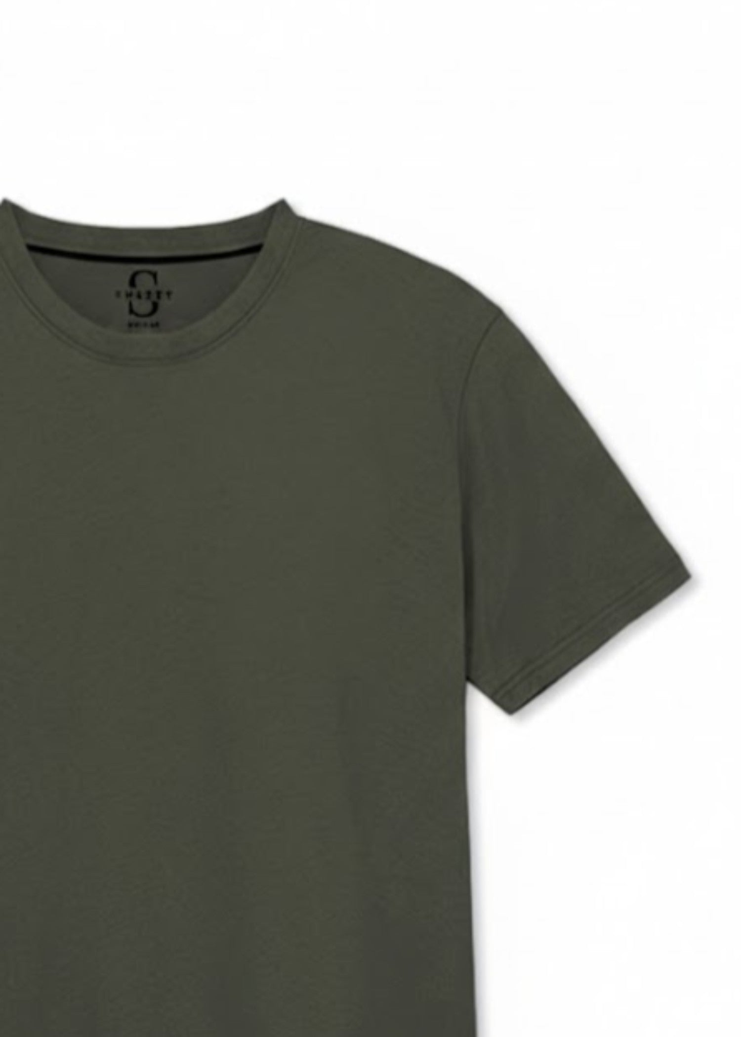cotton jersey T Shirt in Olive green