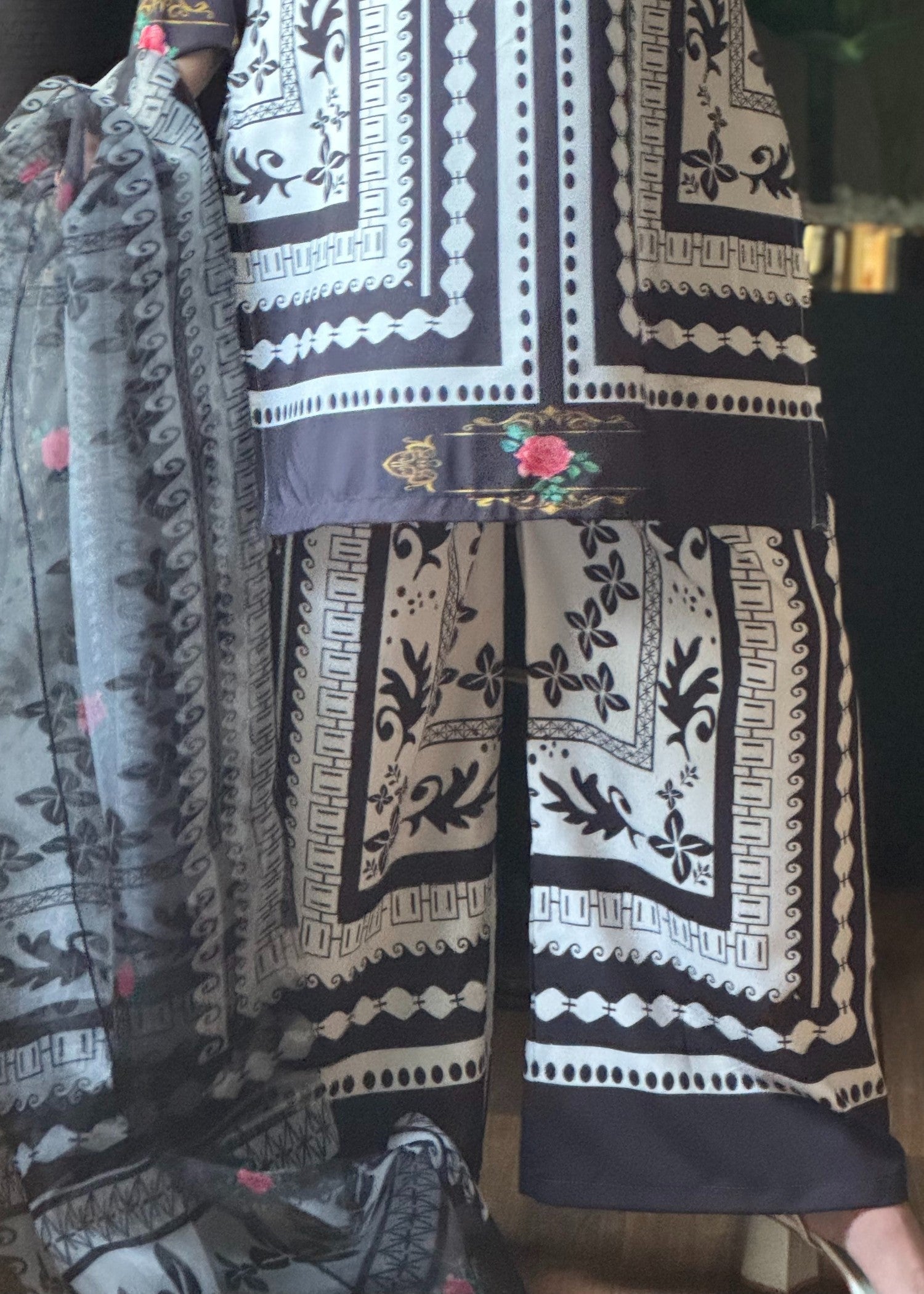 kattan silk Kurta Set in White