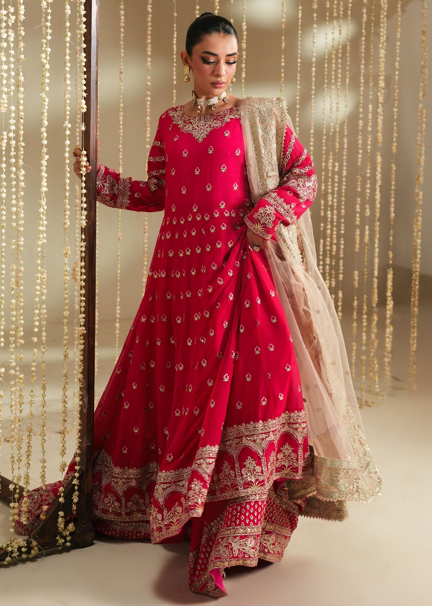 chiffon Maxi in Shocking pink