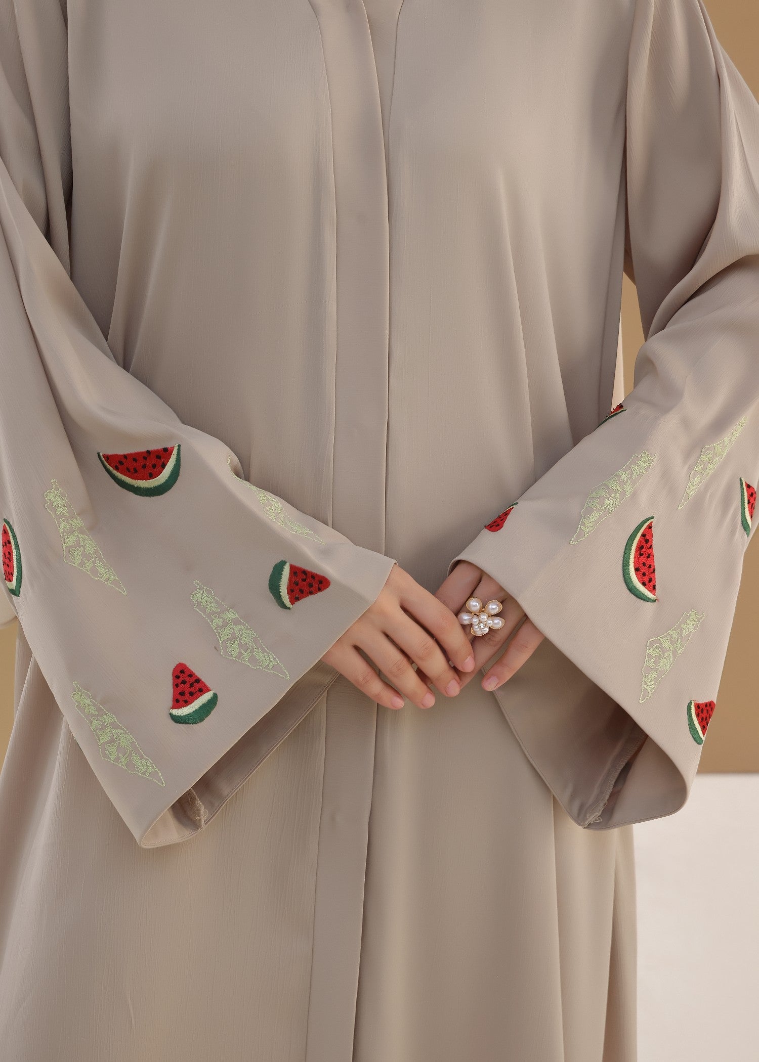 nidha Abaya in Pearl white