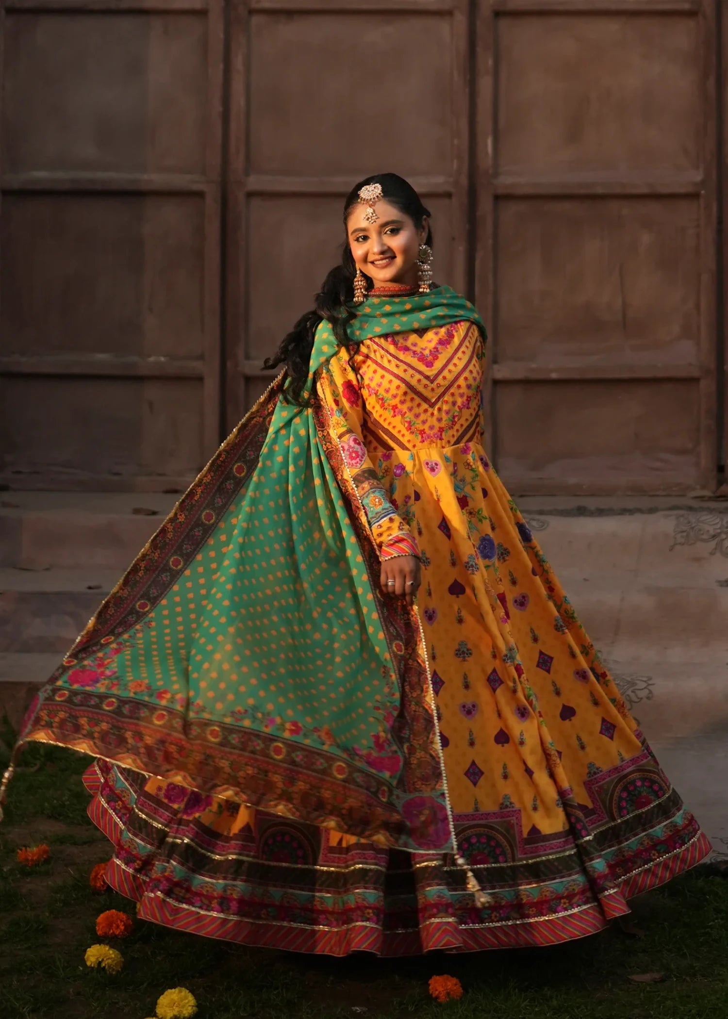 raw silk Unstitched in Mari gold