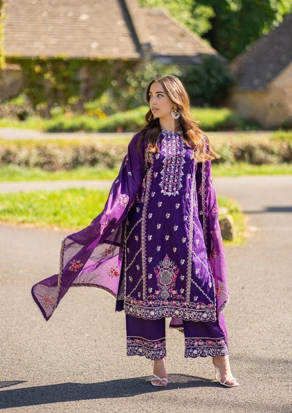 cotton Kurta Set in Ultra violet