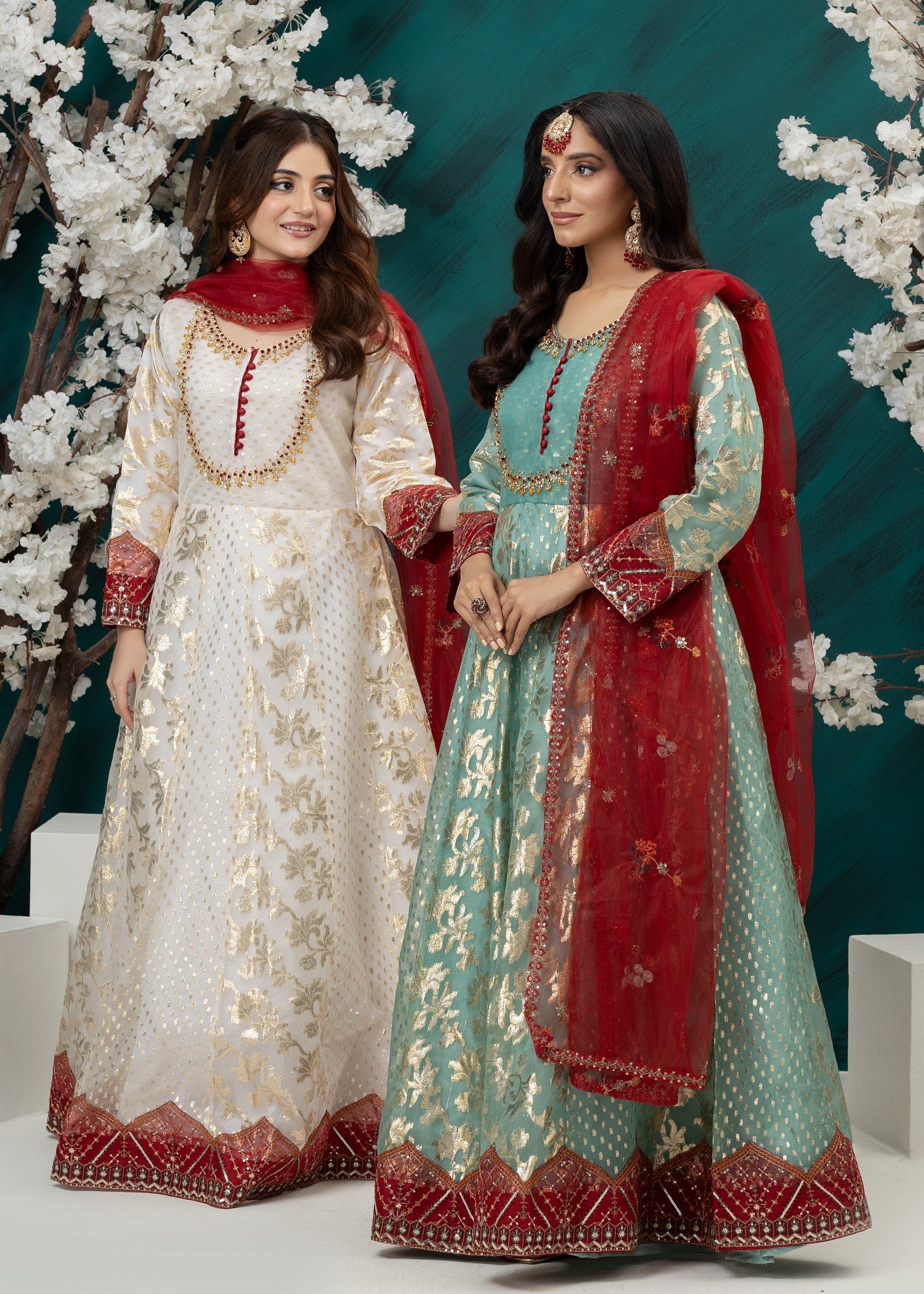 tissue Pishwas in Mint green
