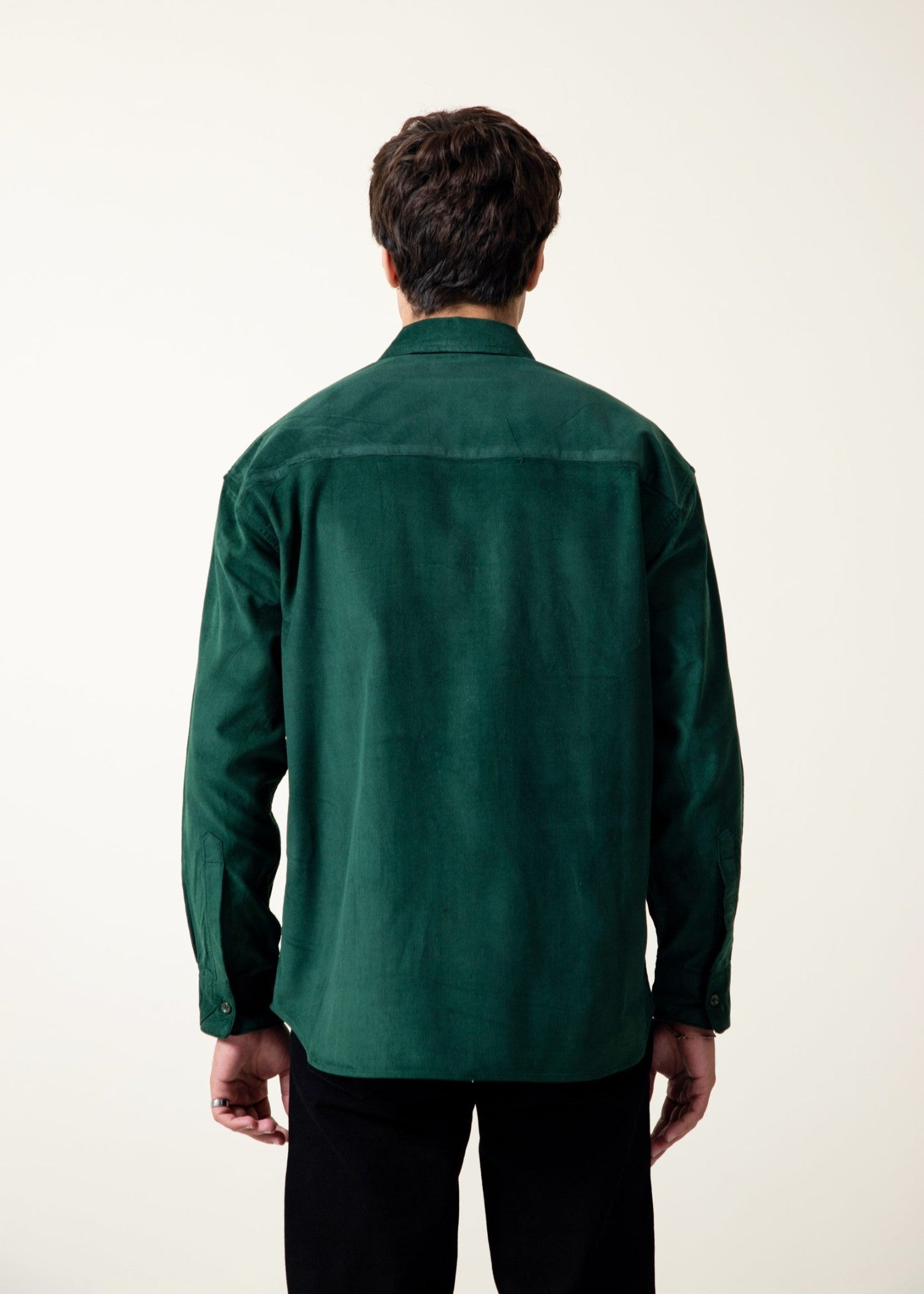 corduroy Casual Shirt in Emerald green