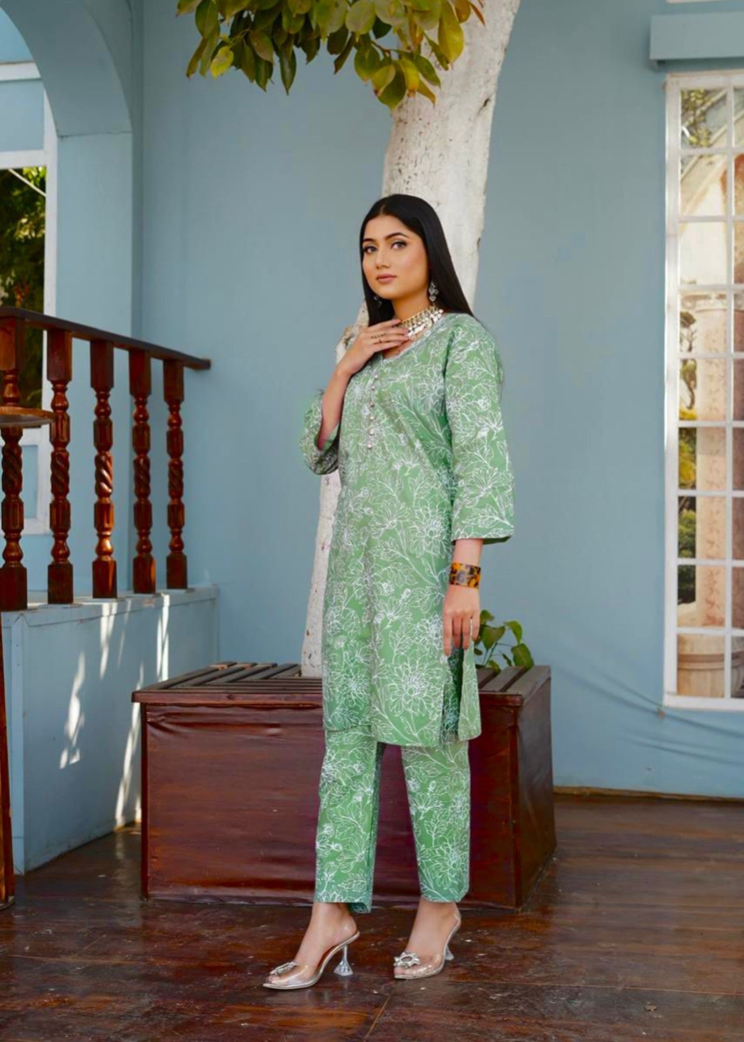 linen Co Ord Sets in Emerald green