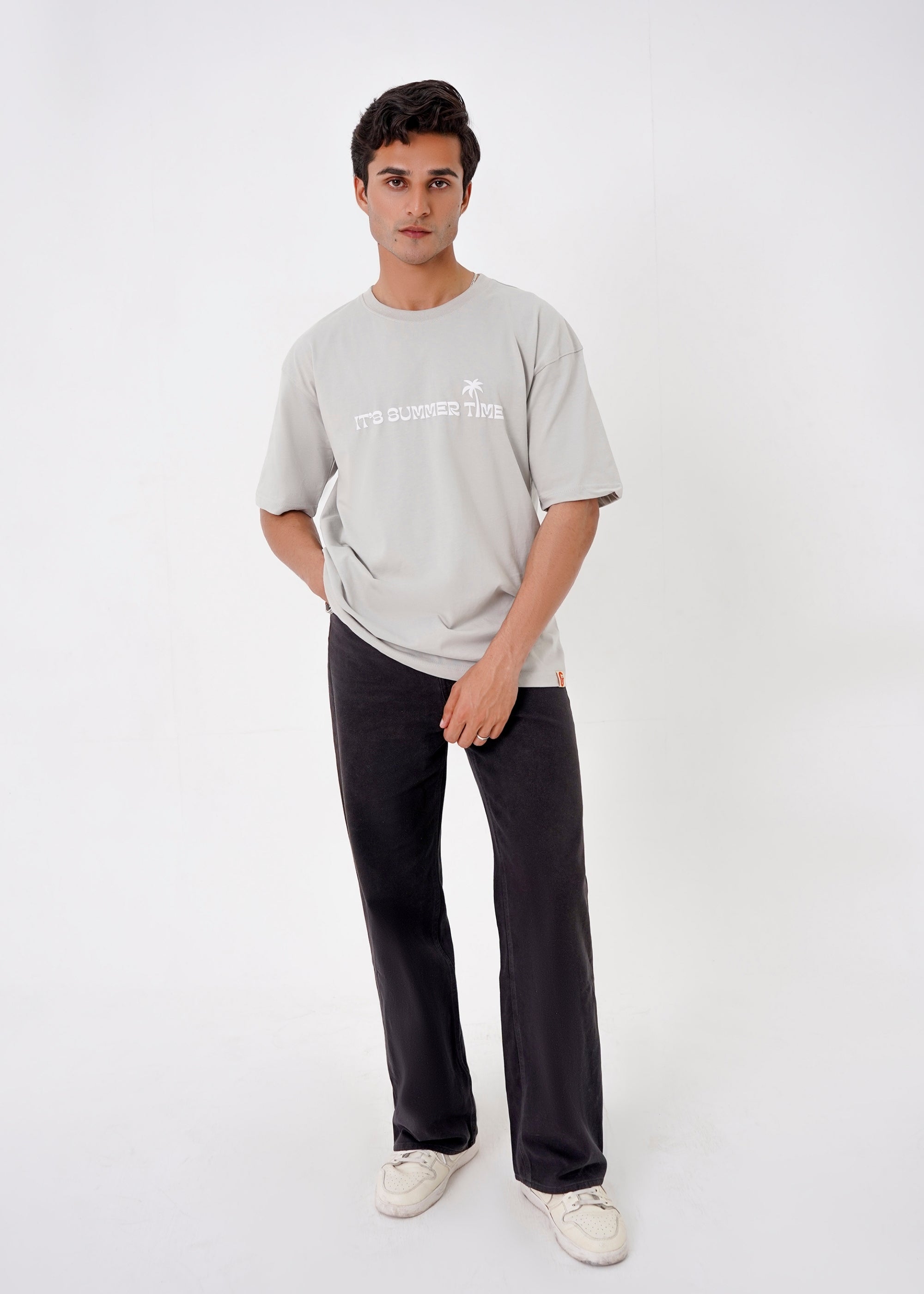 cotton T Shirt in Grey