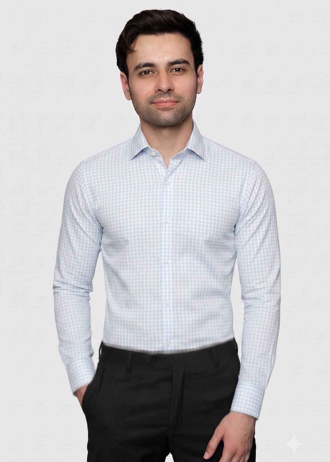 cotton Formal Shirt in Light blue