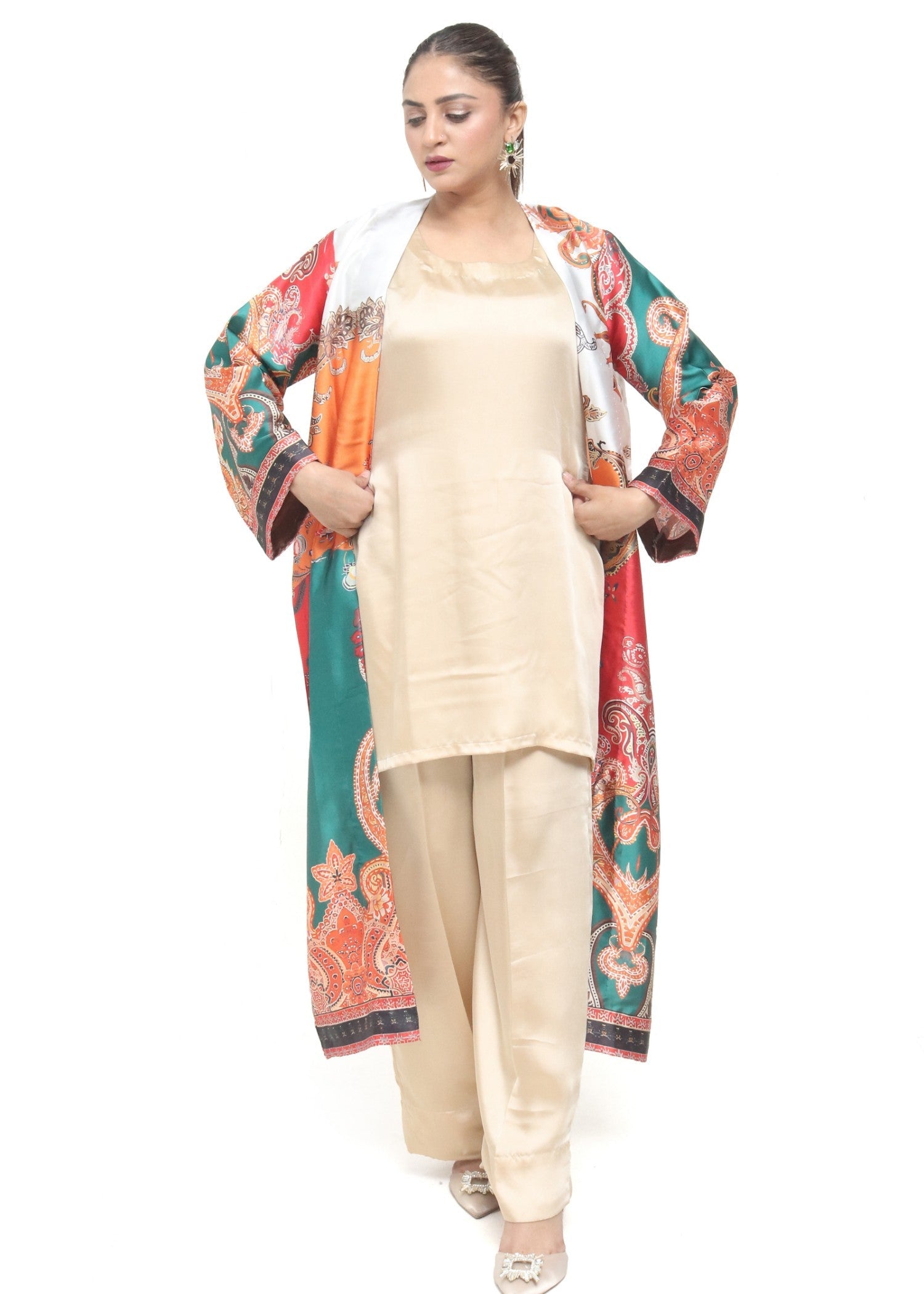 silk Gown in Multi