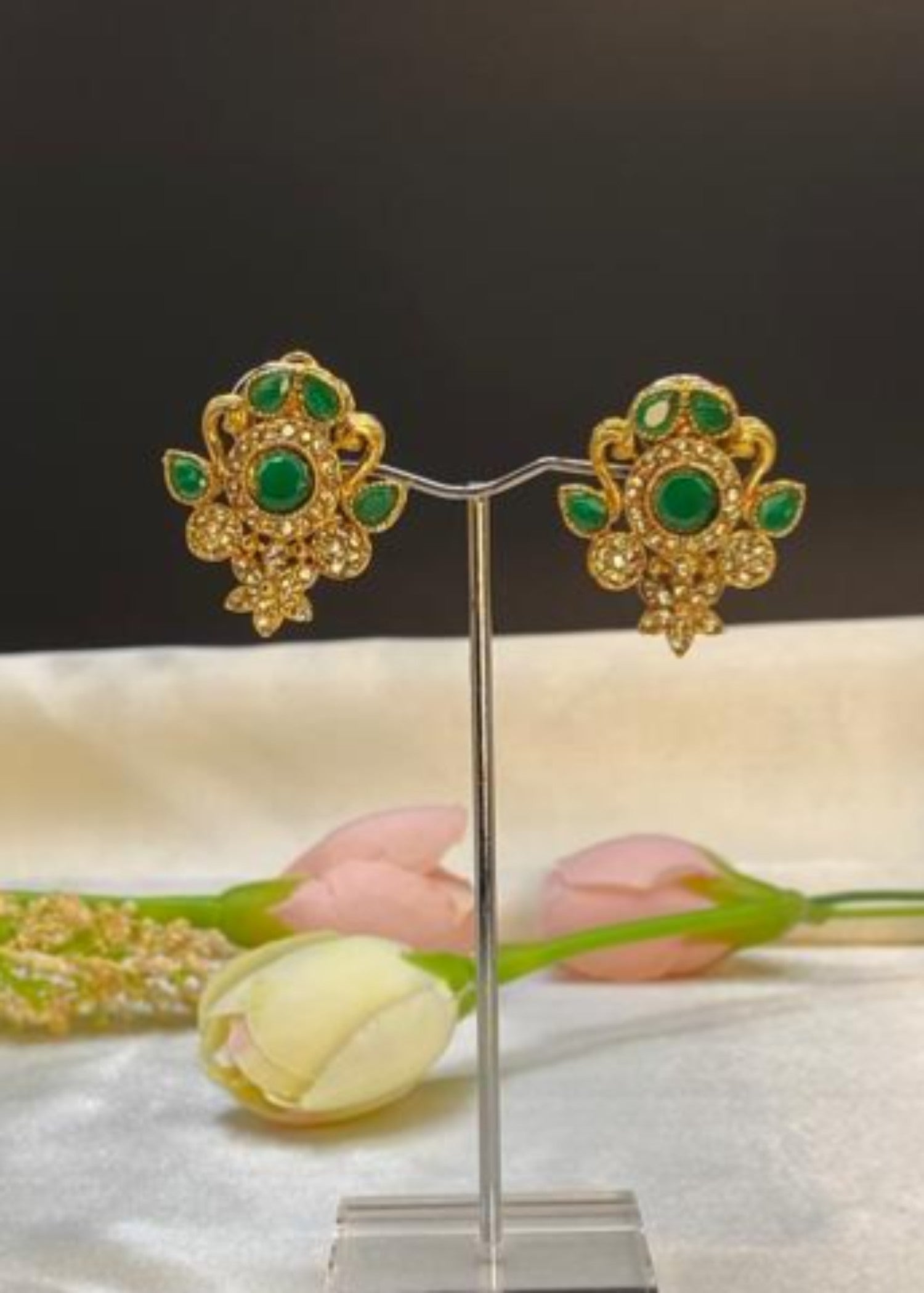 Earrings in Green Color by - Trendy Women Earrings WBA2412