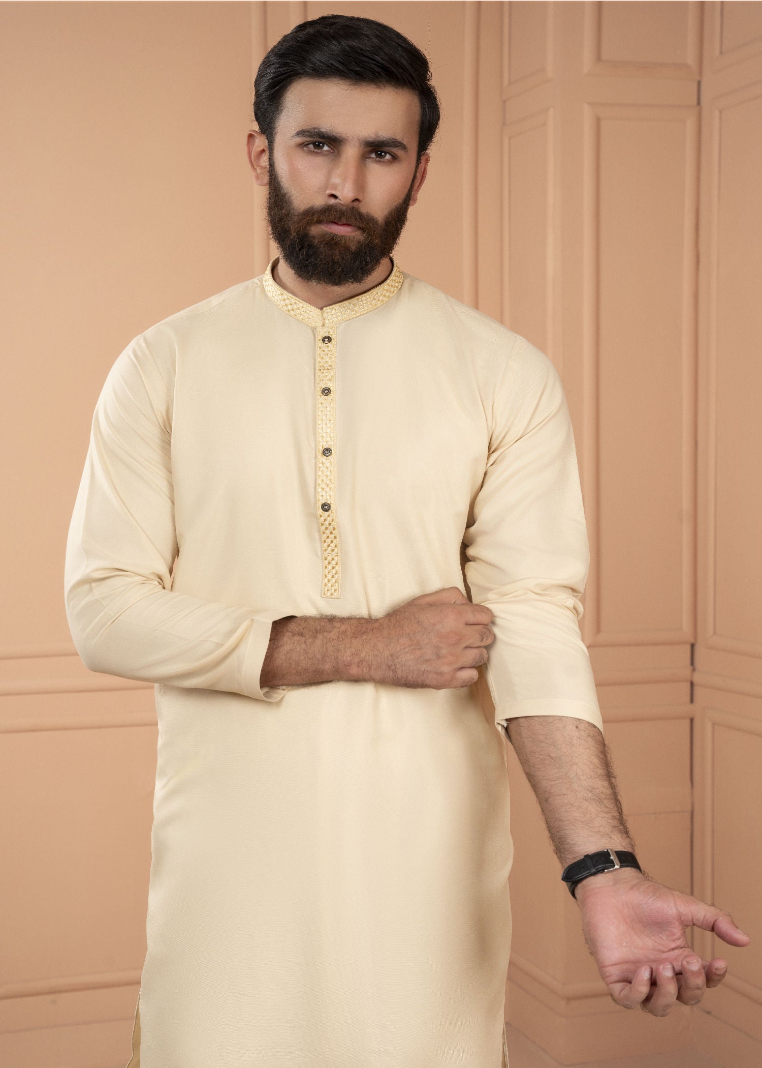 wash & wear Kurta in Lemon