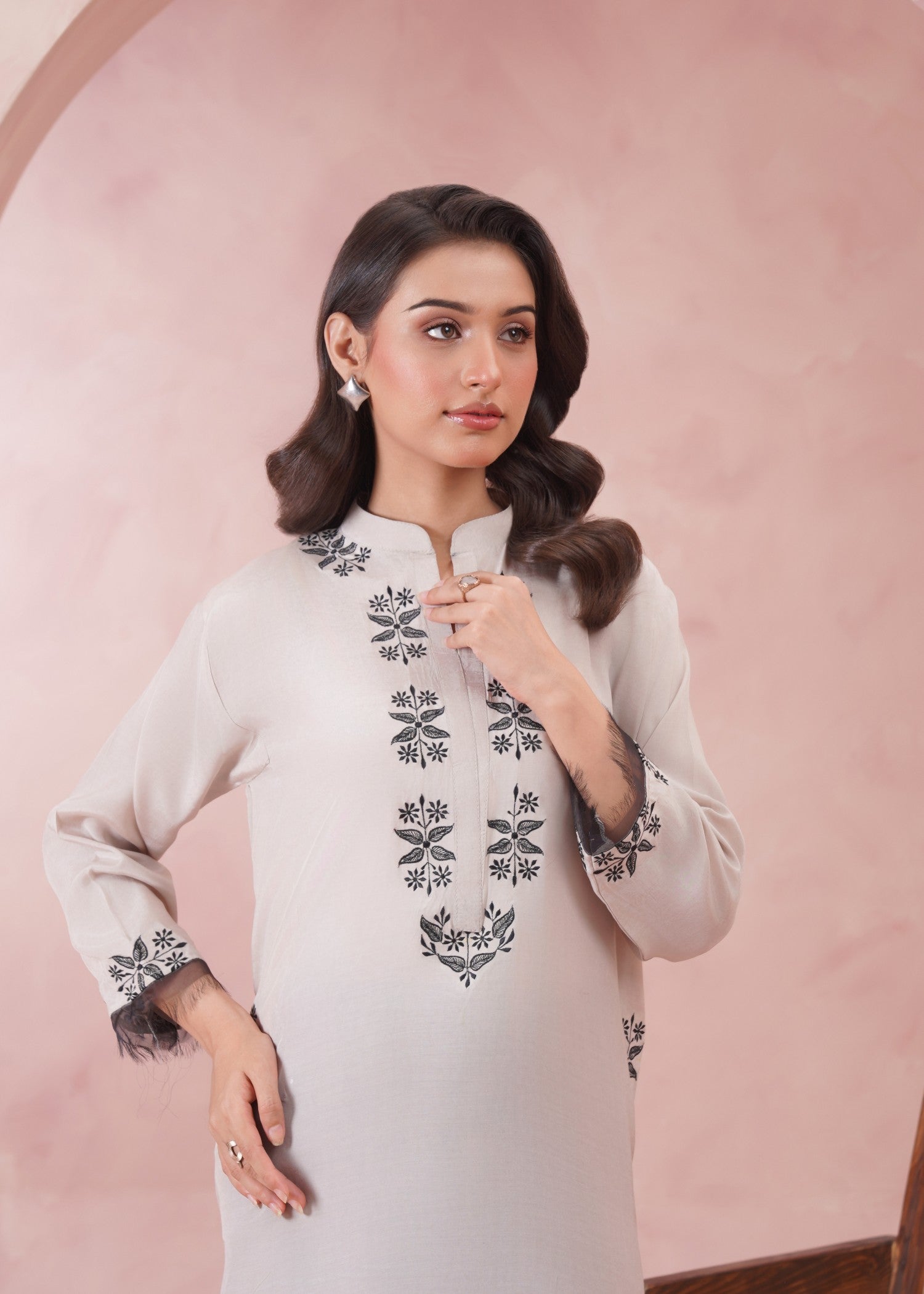 cotton silk Kurti in Cream