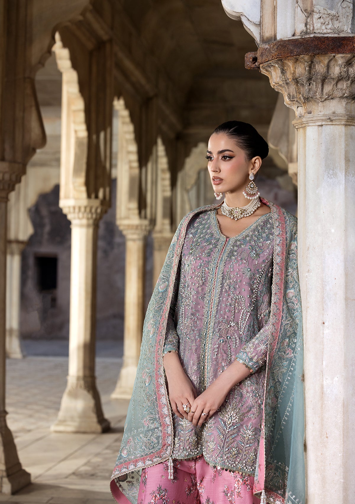 organza Sharara in Pink