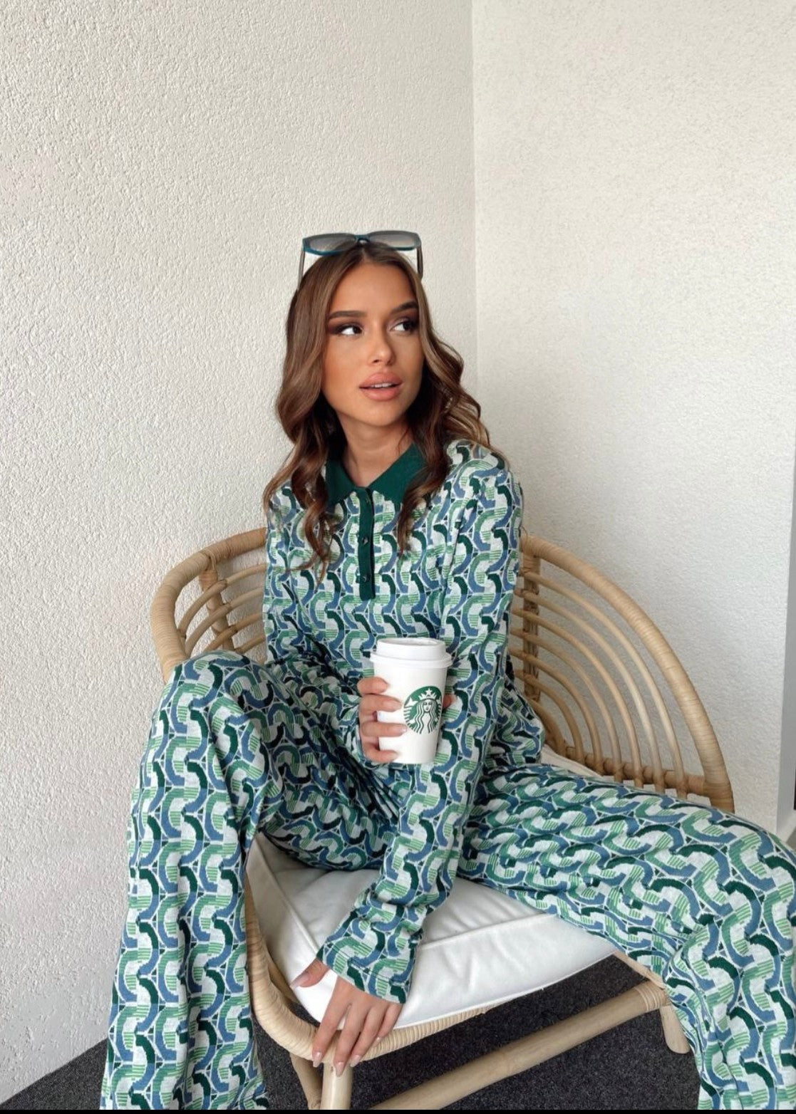 wool Co Ord Sets in Sea green