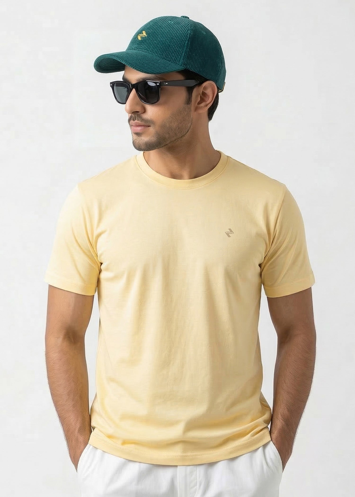 cotton jersey T Shirt in Yellow