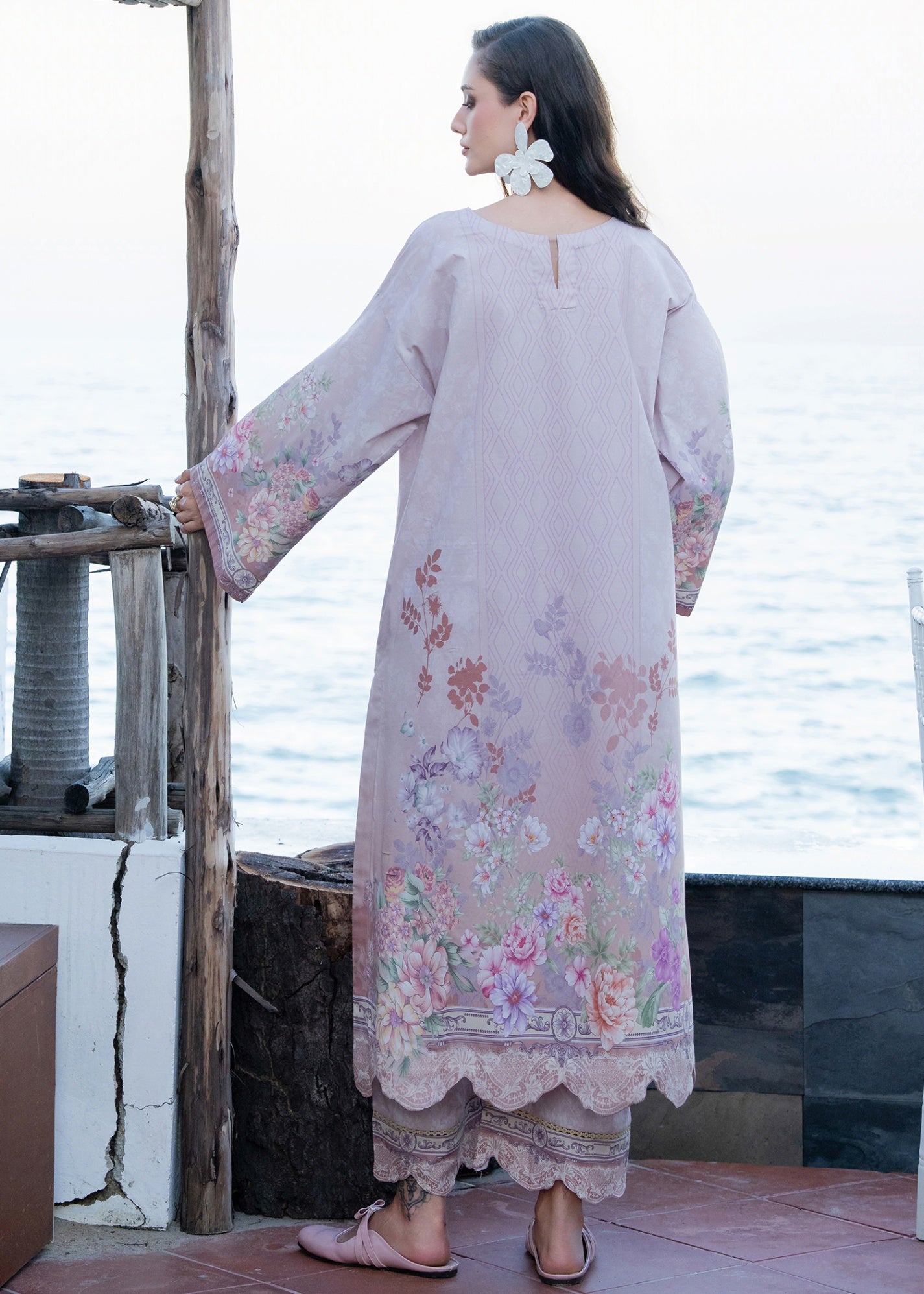 silk grip Kurta Set in Lavender