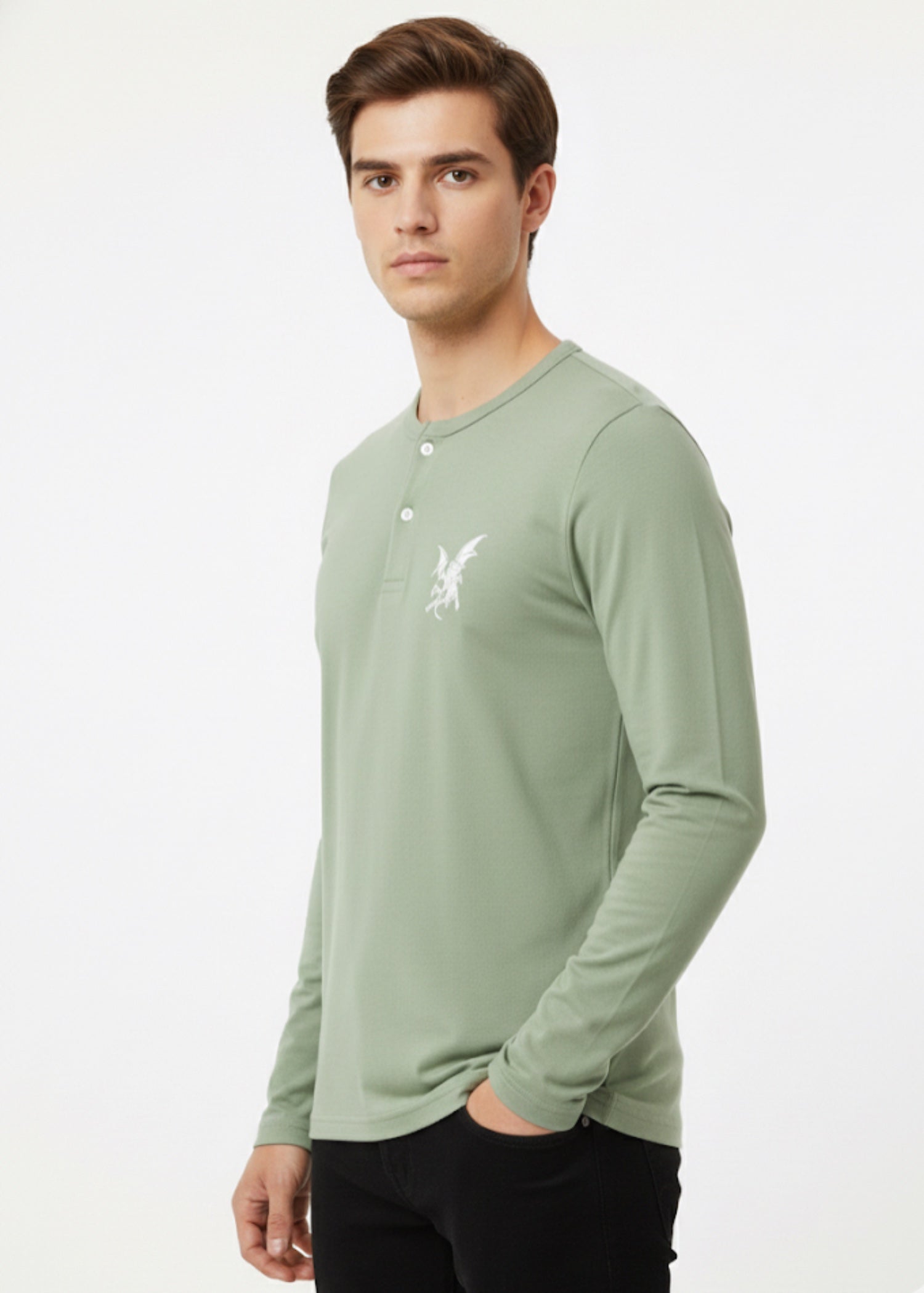 cotton jersey T Shirt in Pastel green
