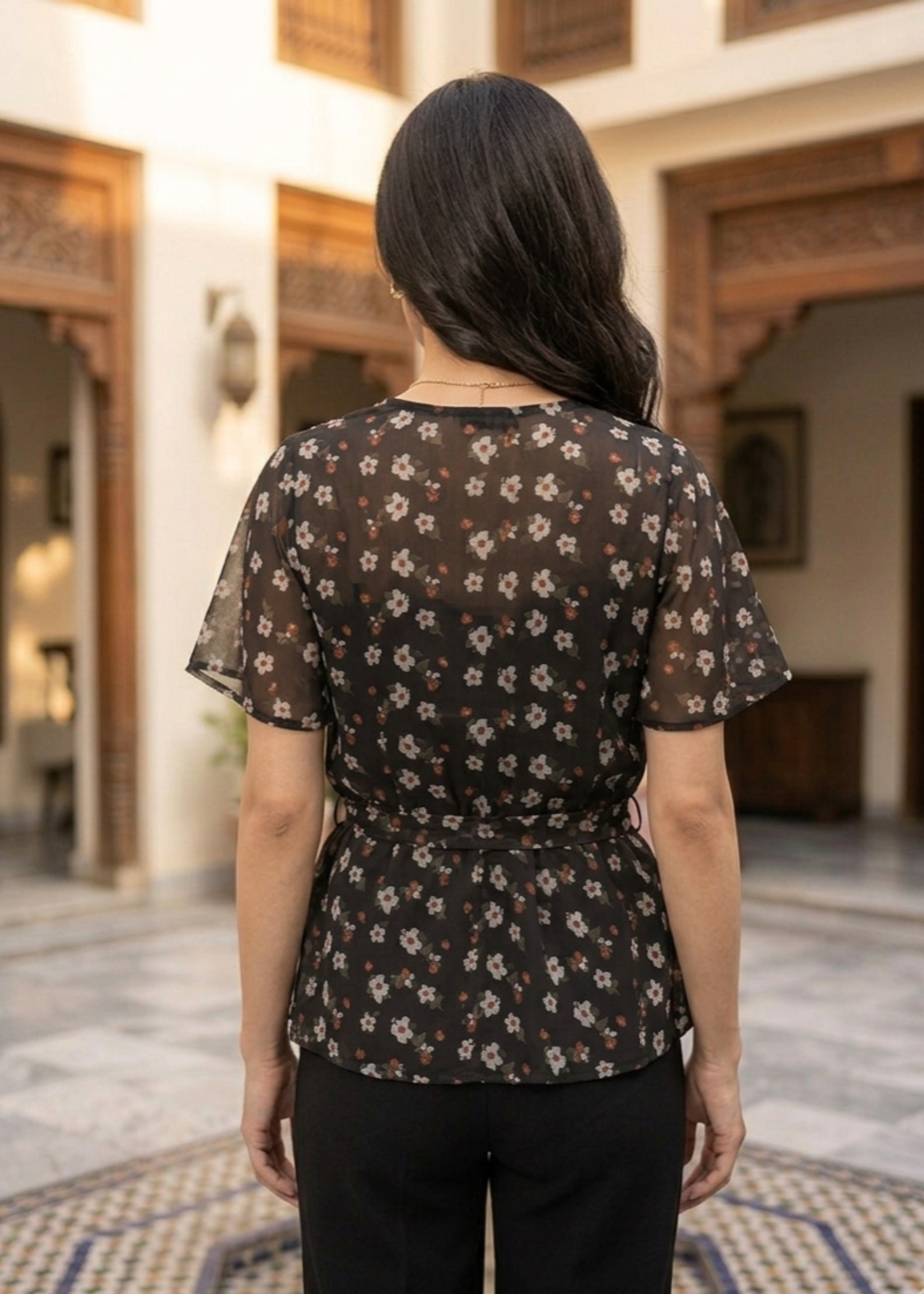 chiffon Blouse in Black